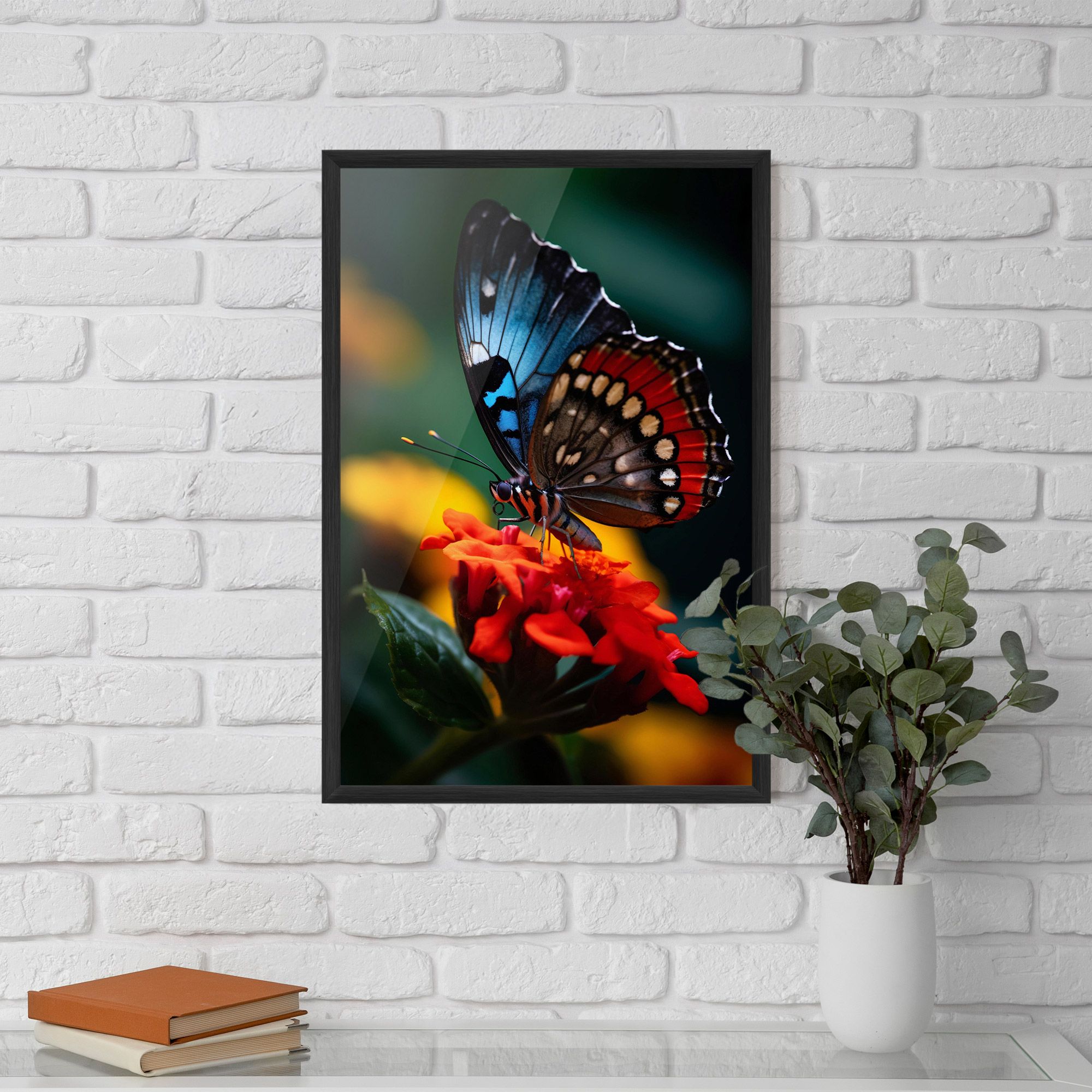 Blue Red Butterfly mockup 5