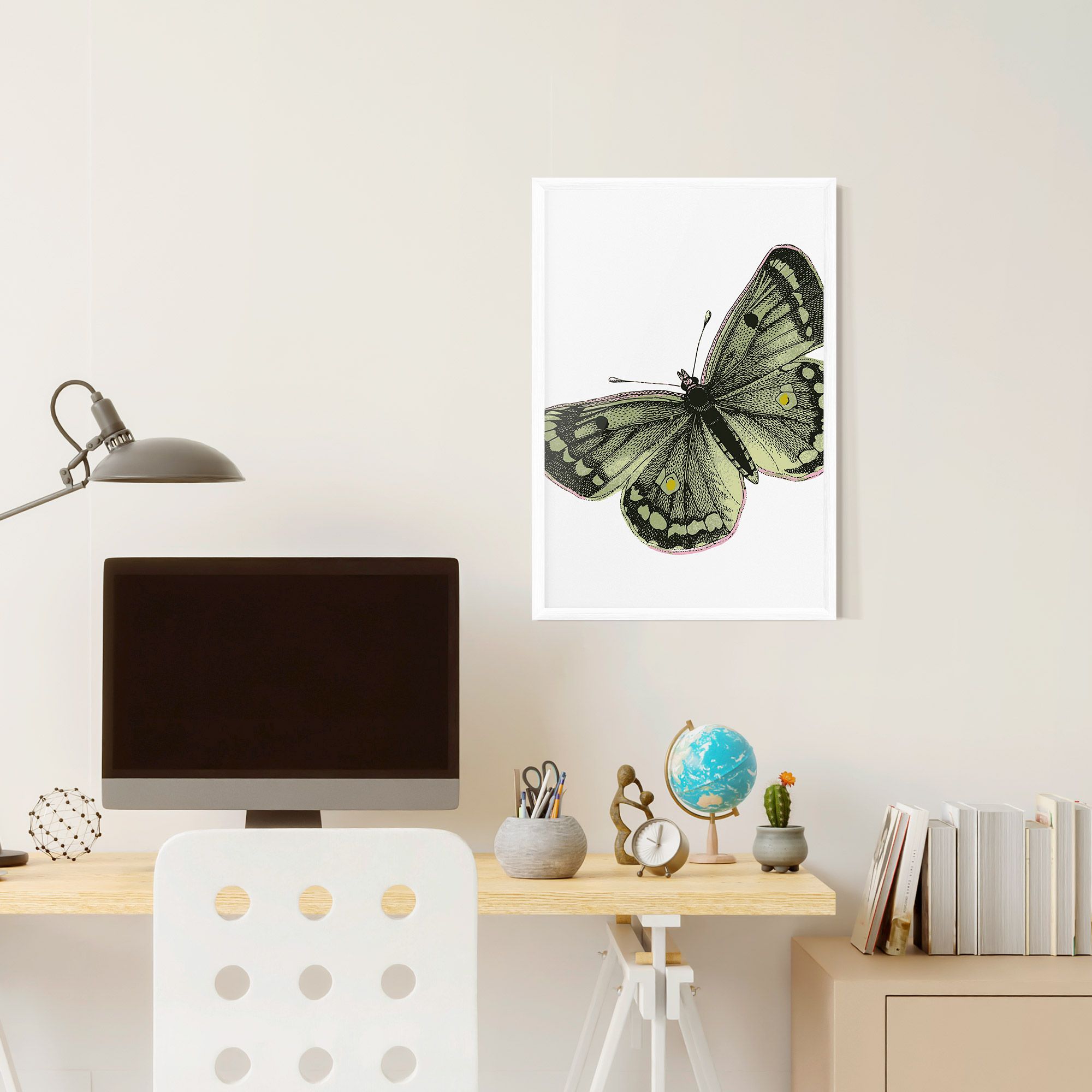Grey Yellow Butterfly mockup 6