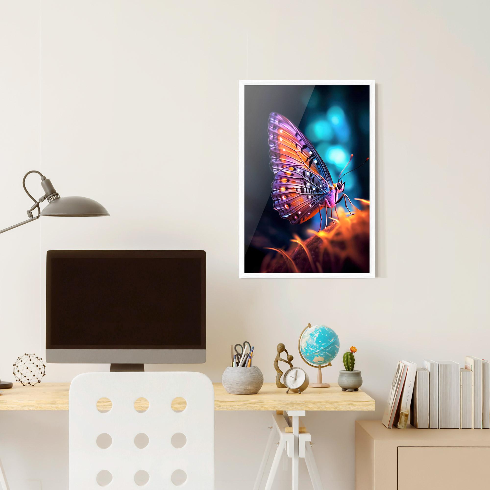 Keretezett Poszter Purple Orange Butterfly mockup 6