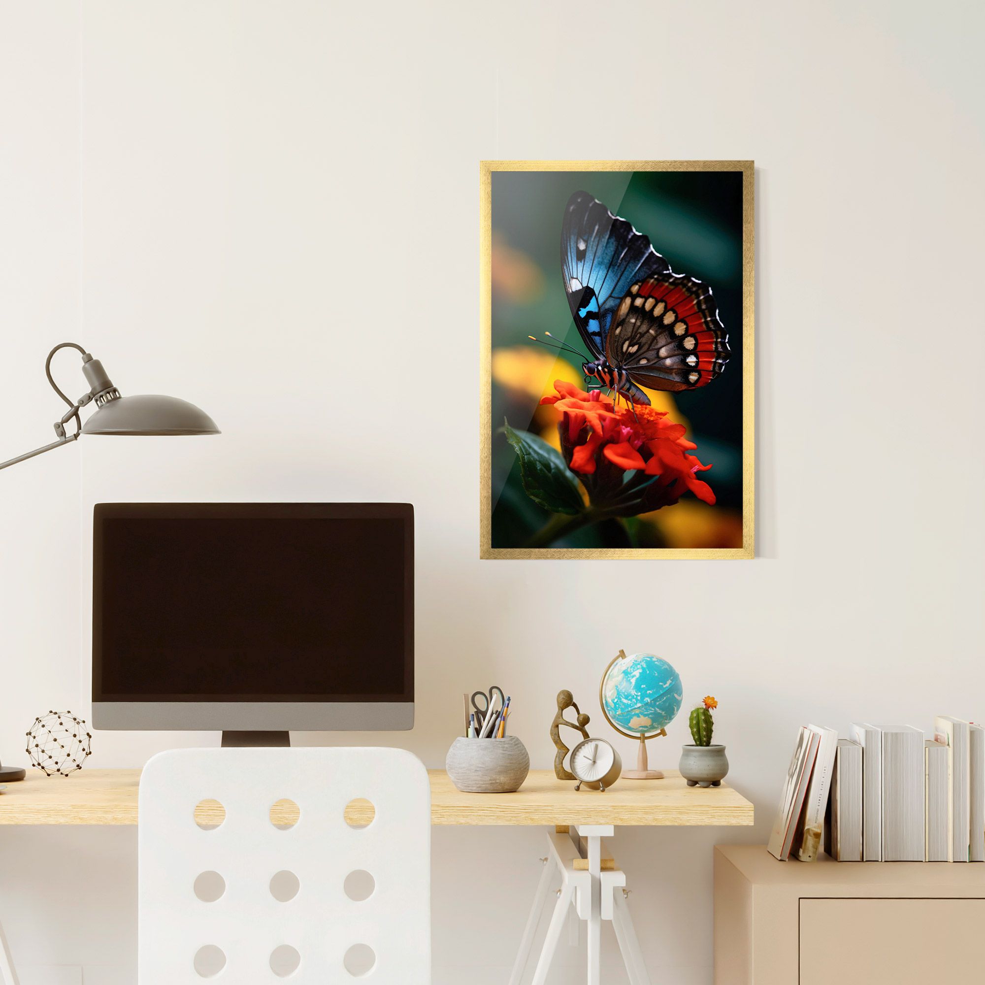 Blue Red Butterfly mockup 6