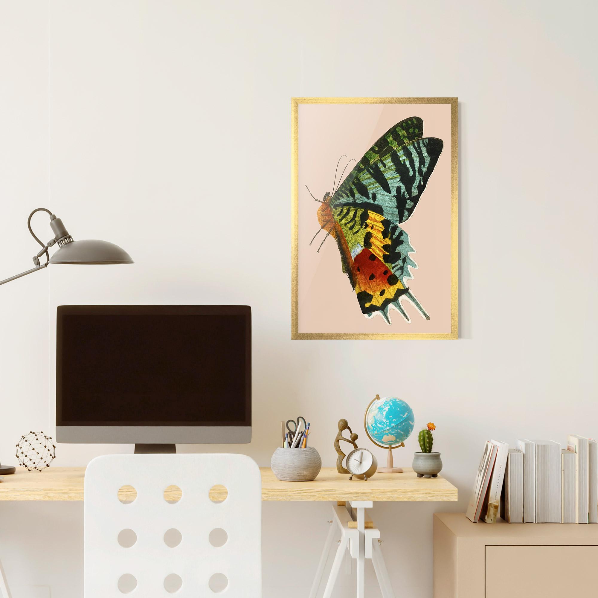Keretezett Poszter Butterfly On Pink mockup 6
