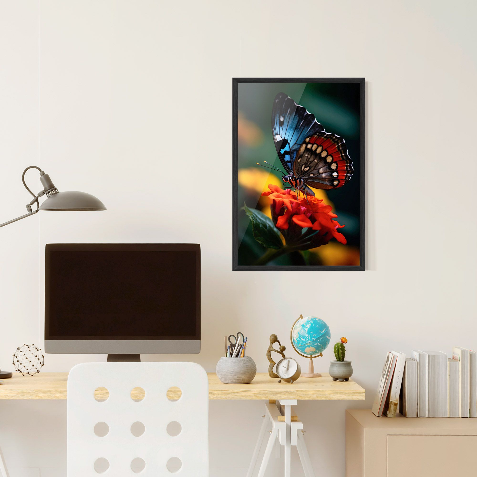 Blue Red Butterfly mockup 6