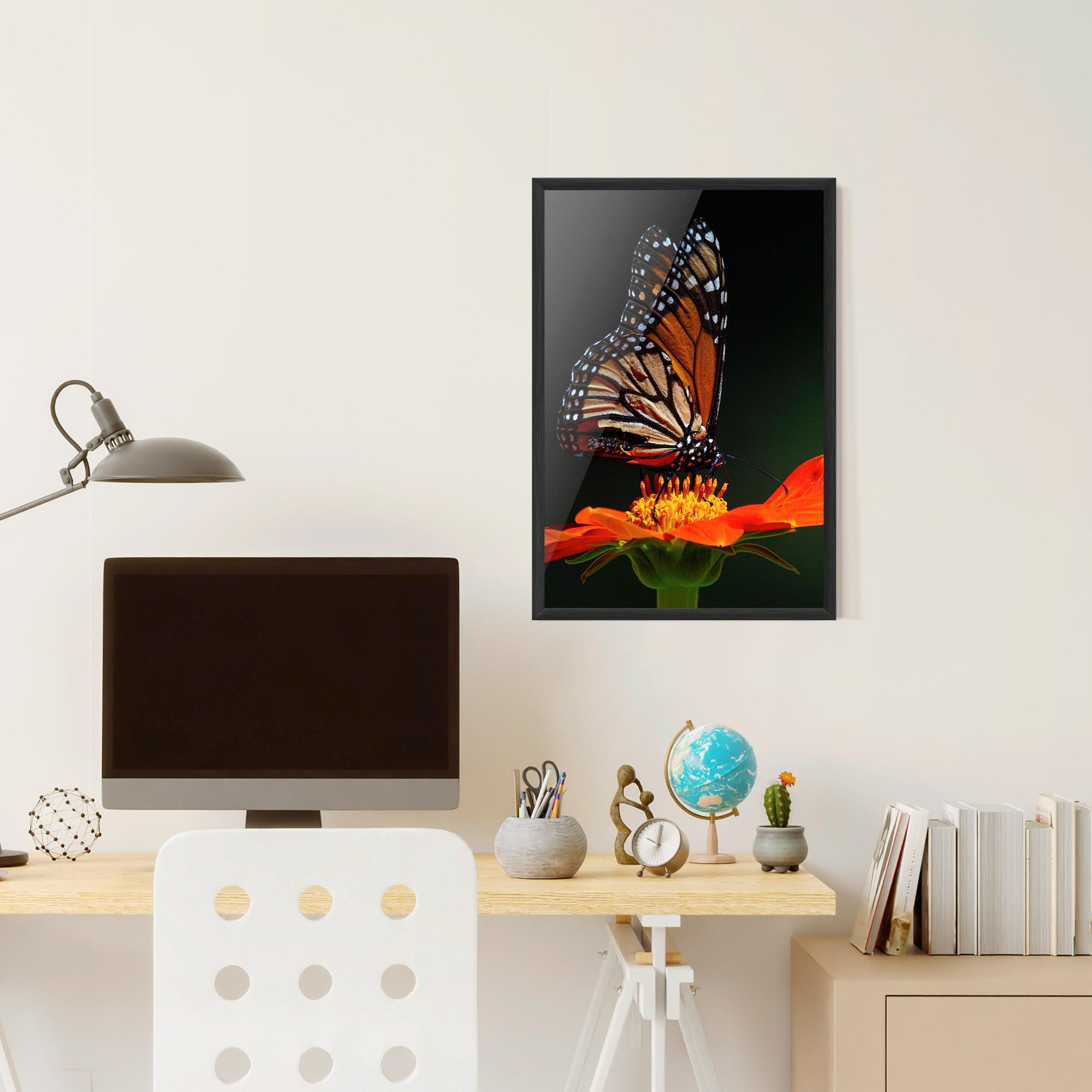 Keretezett Poszter Dark Orange Butterfy mockup 6