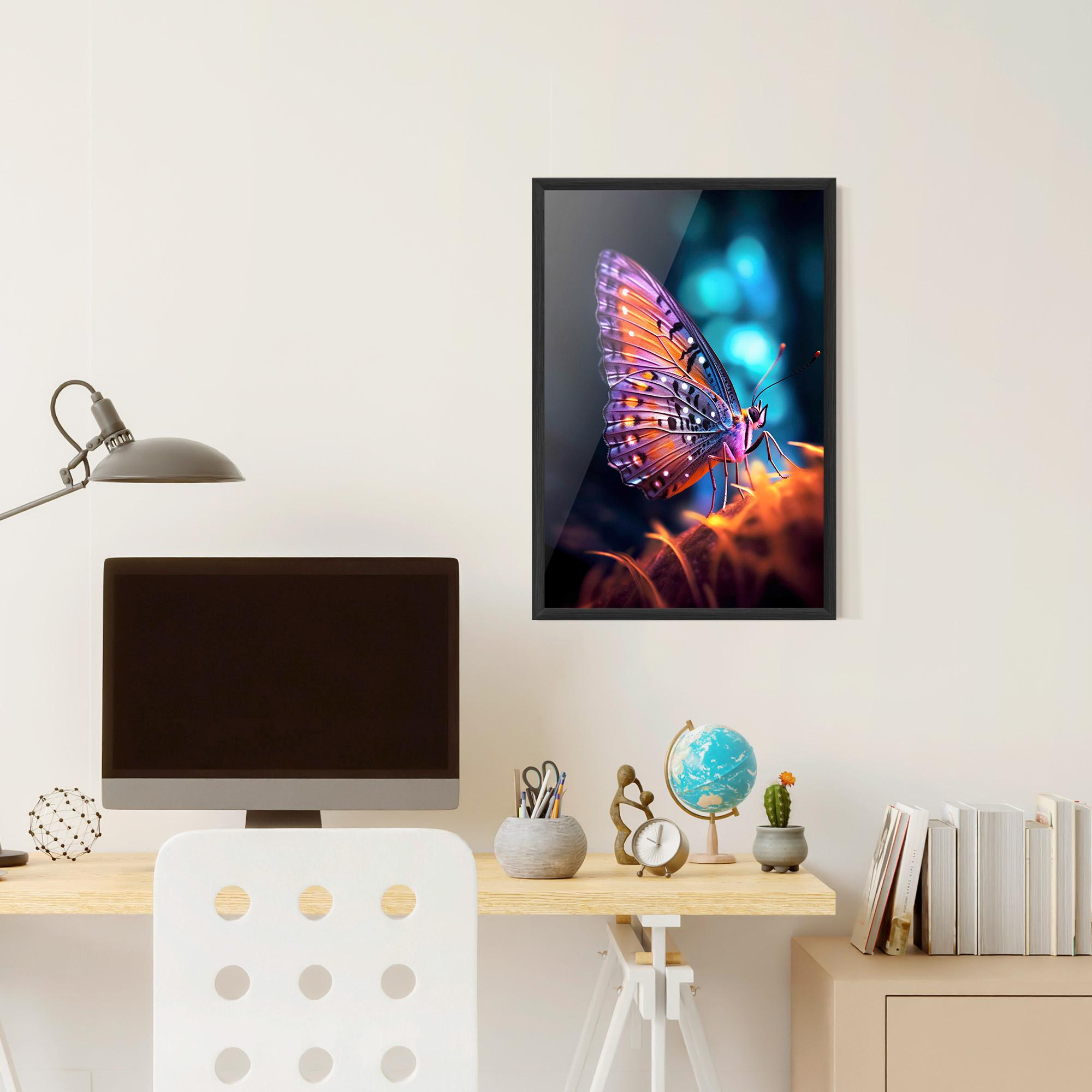Keretezett Poszter Purple Orange Butterfly mockup 6