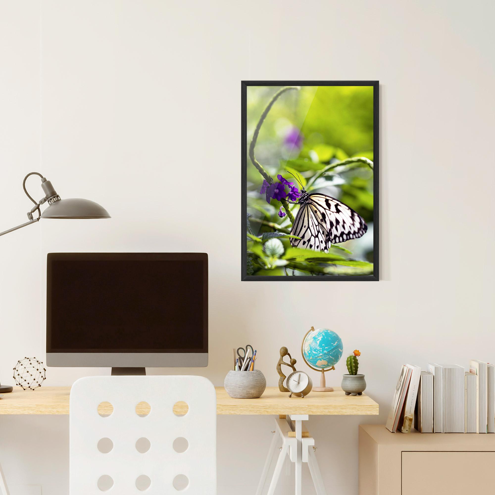 Keretezett Poszter White Black Butterfly mockup 6