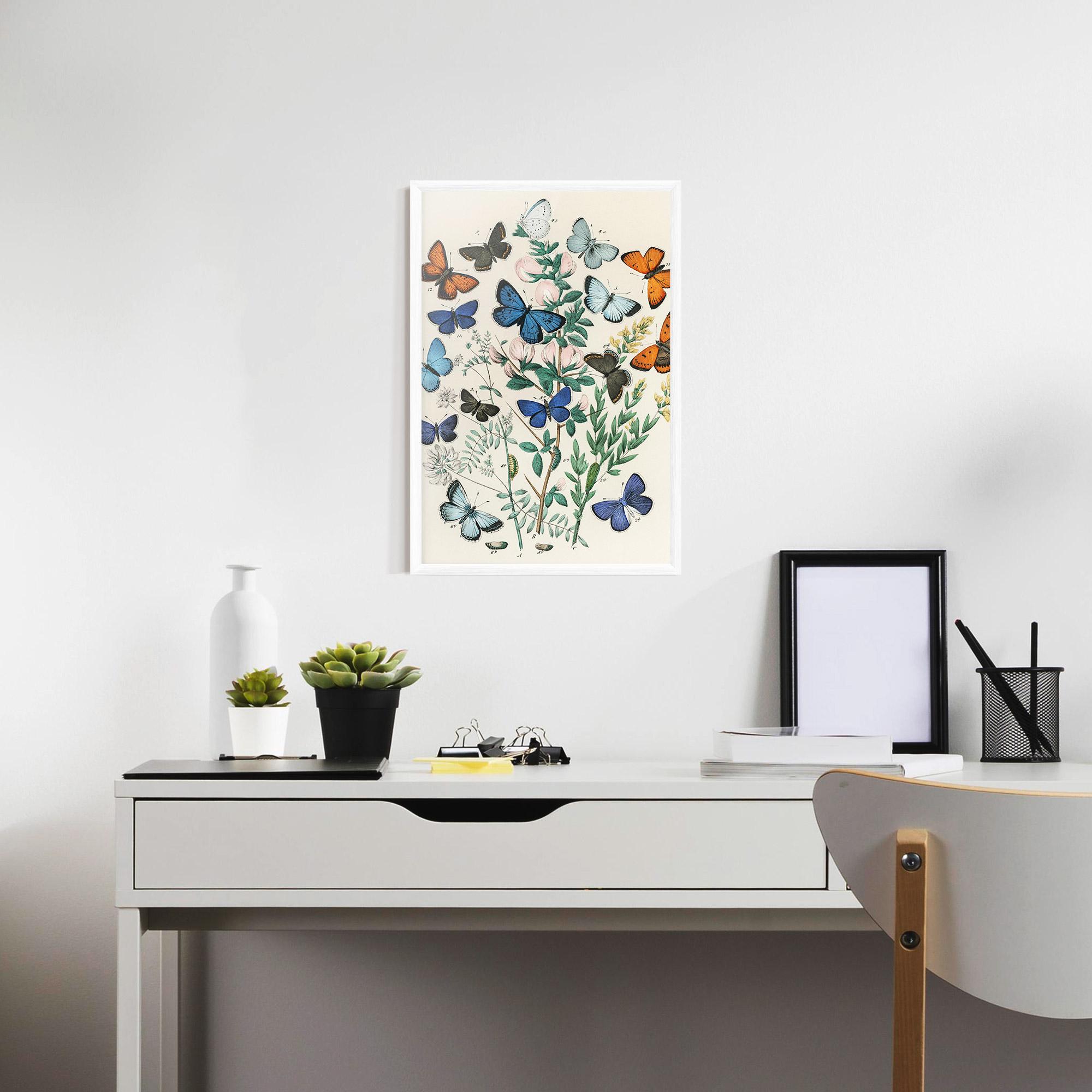 Keretezett Poszter Blue Orange Butterflies mockup 7