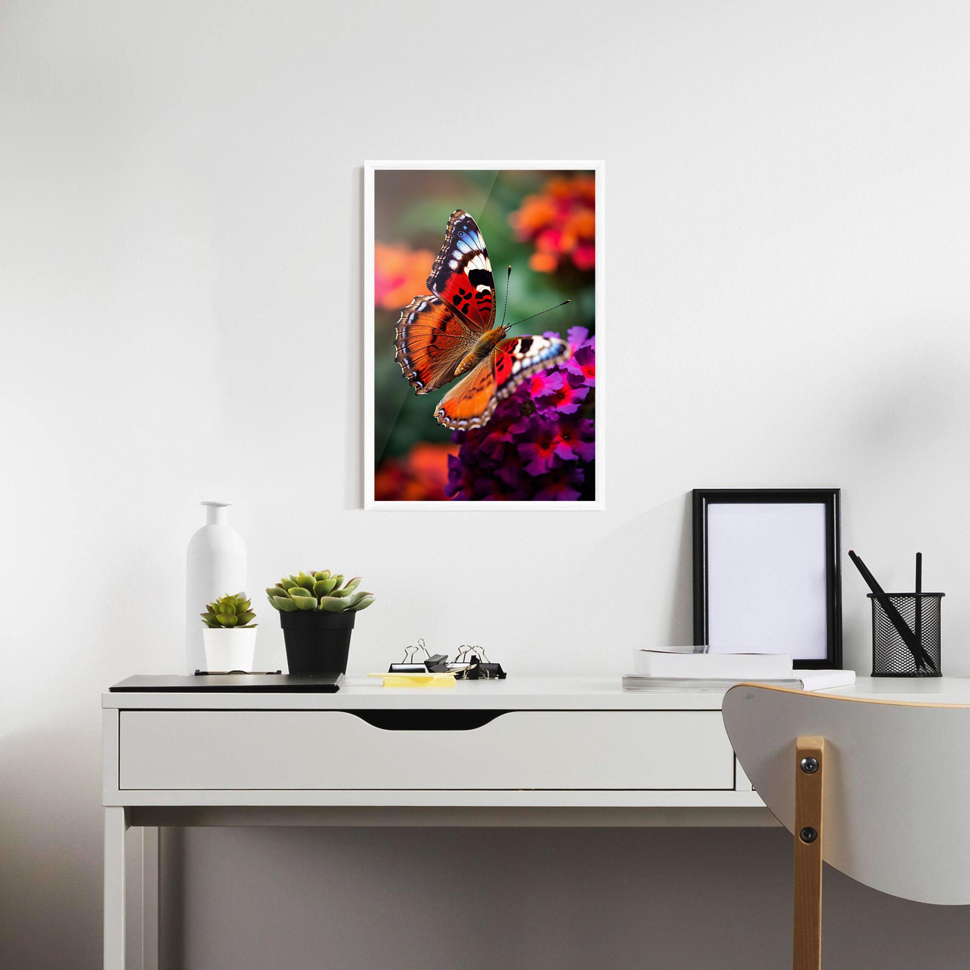 Keretezett Poszter Red Blue Butterfly mockup 7