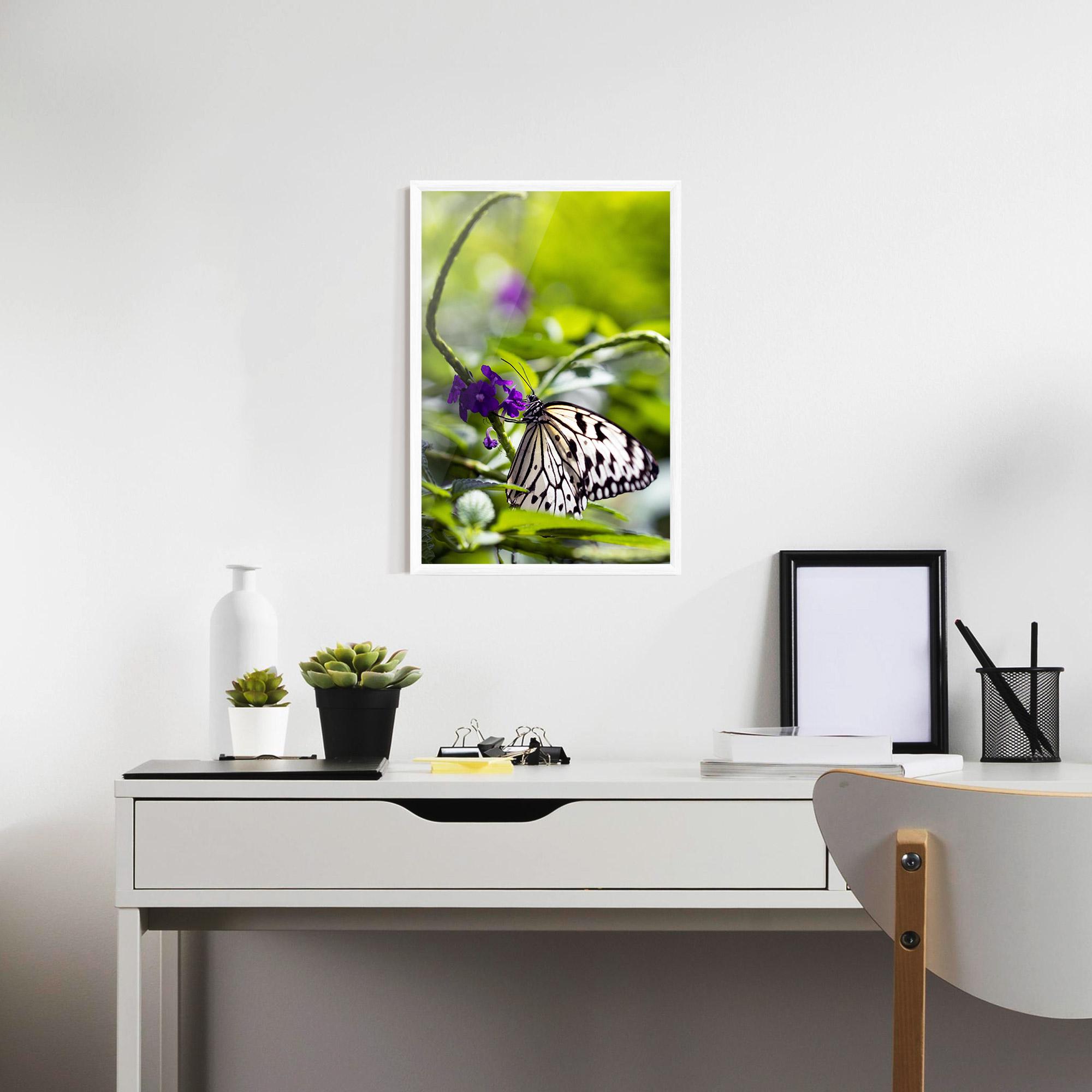 Keretezett Poszter White Black Butterfly mockup 7