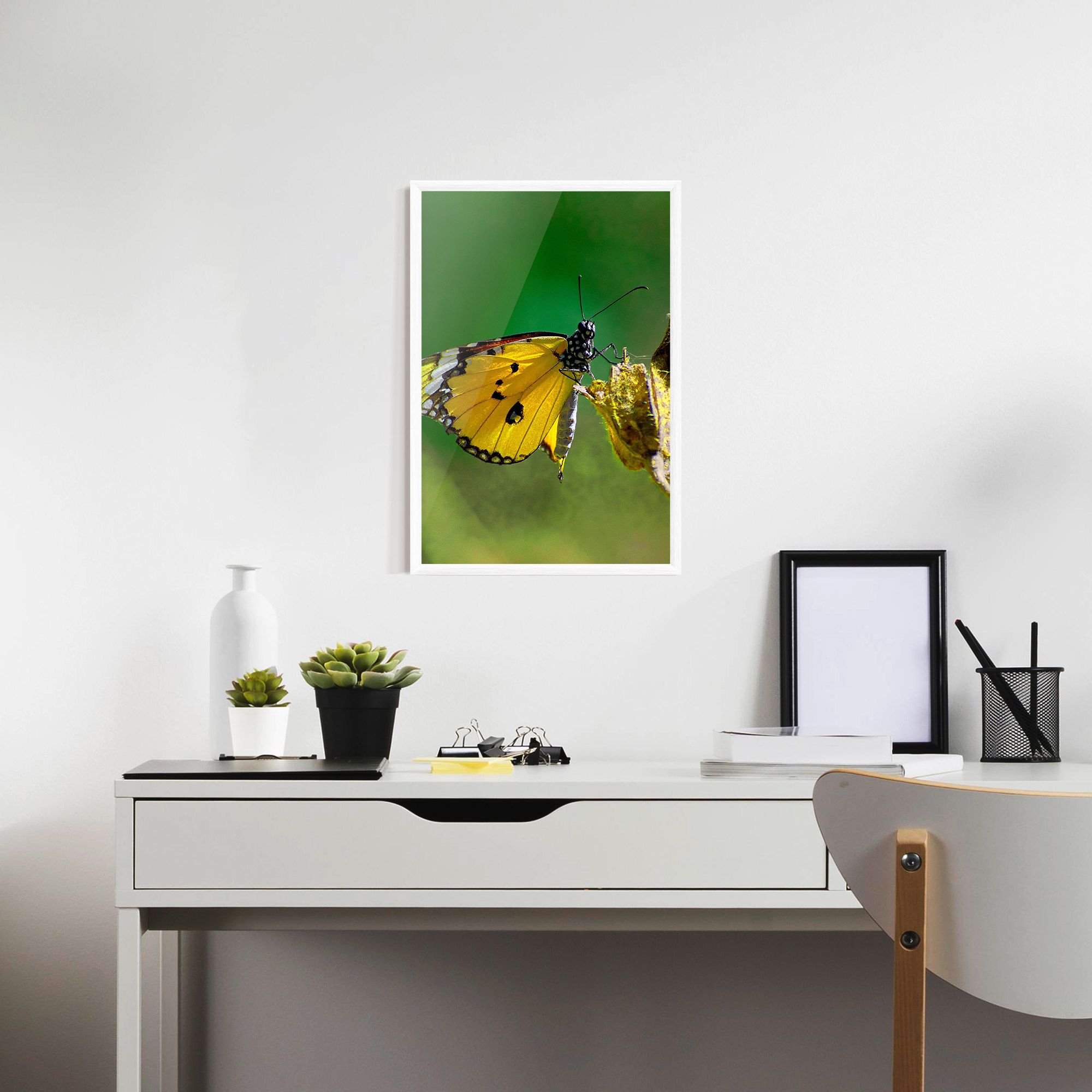 Yellow White Butterfly mockup 7