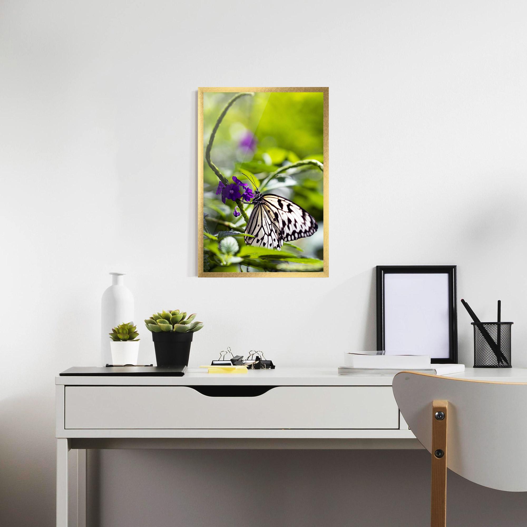 Keretezett Poszter White Black Butterfly mockup 7