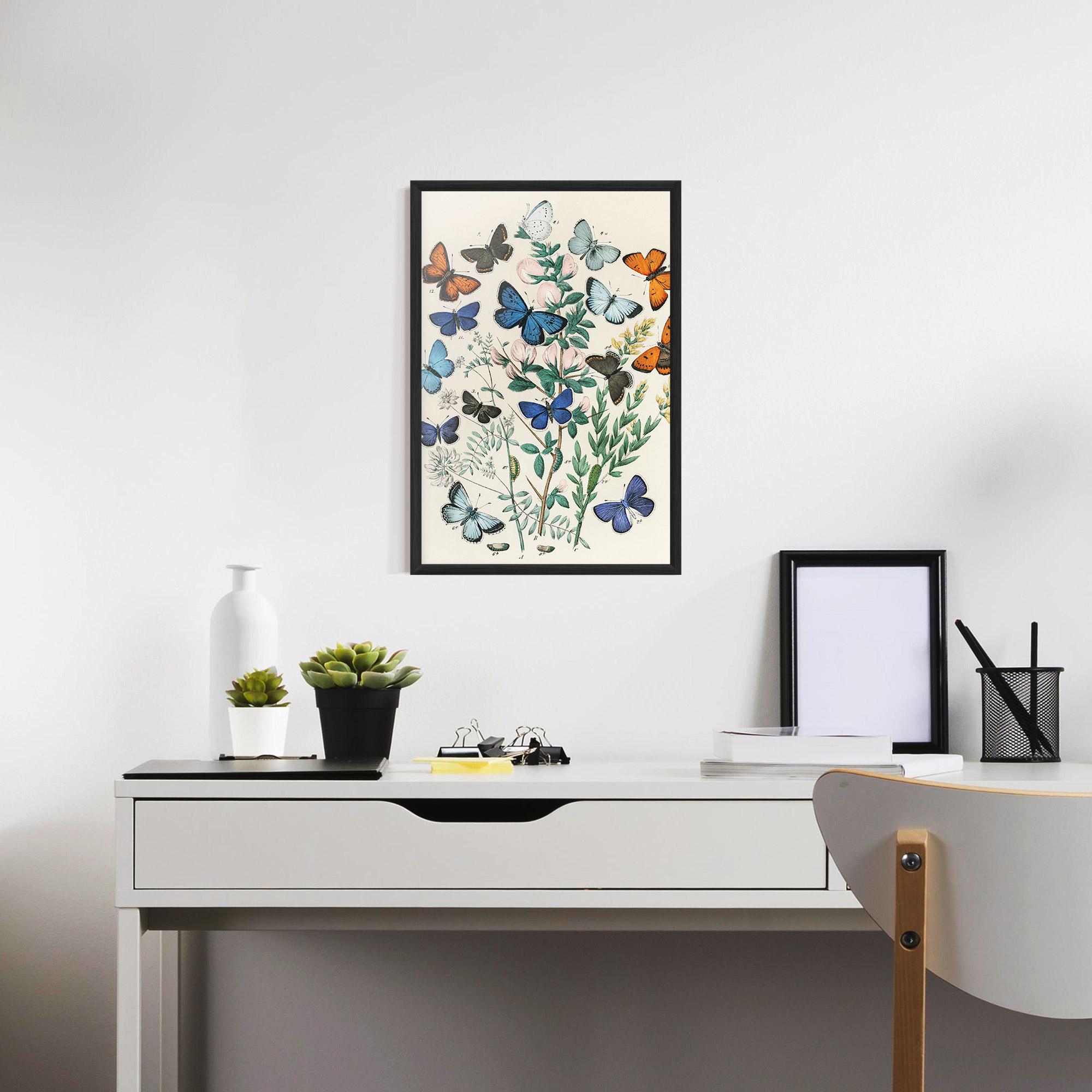 Keretezett Poszter Blue Orange Butterflies mockup 7