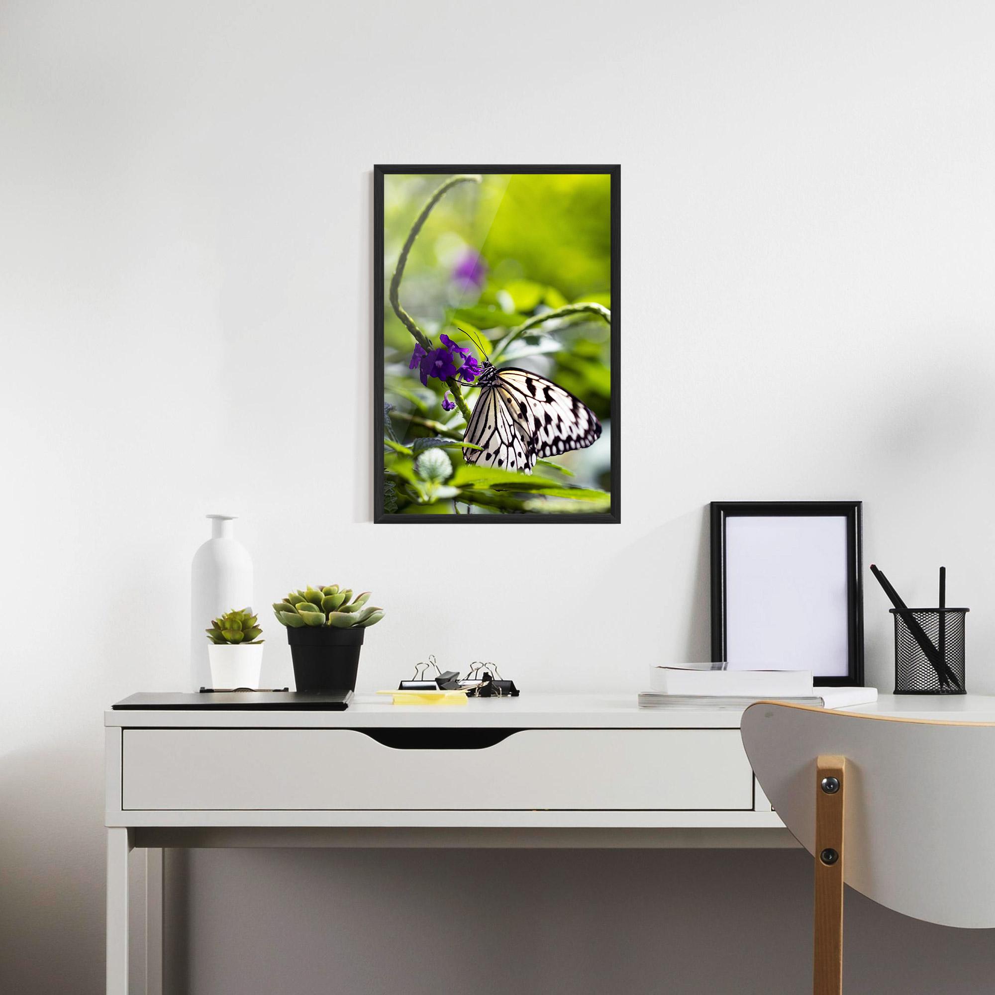 Keretezett Poszter White Black Butterfly mockup 7
