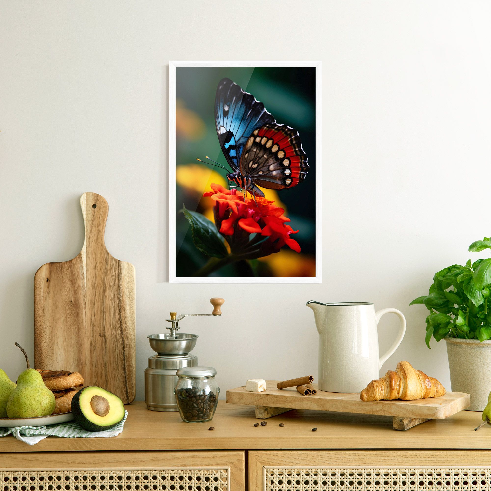 Blue Red Butterfly mockup 8