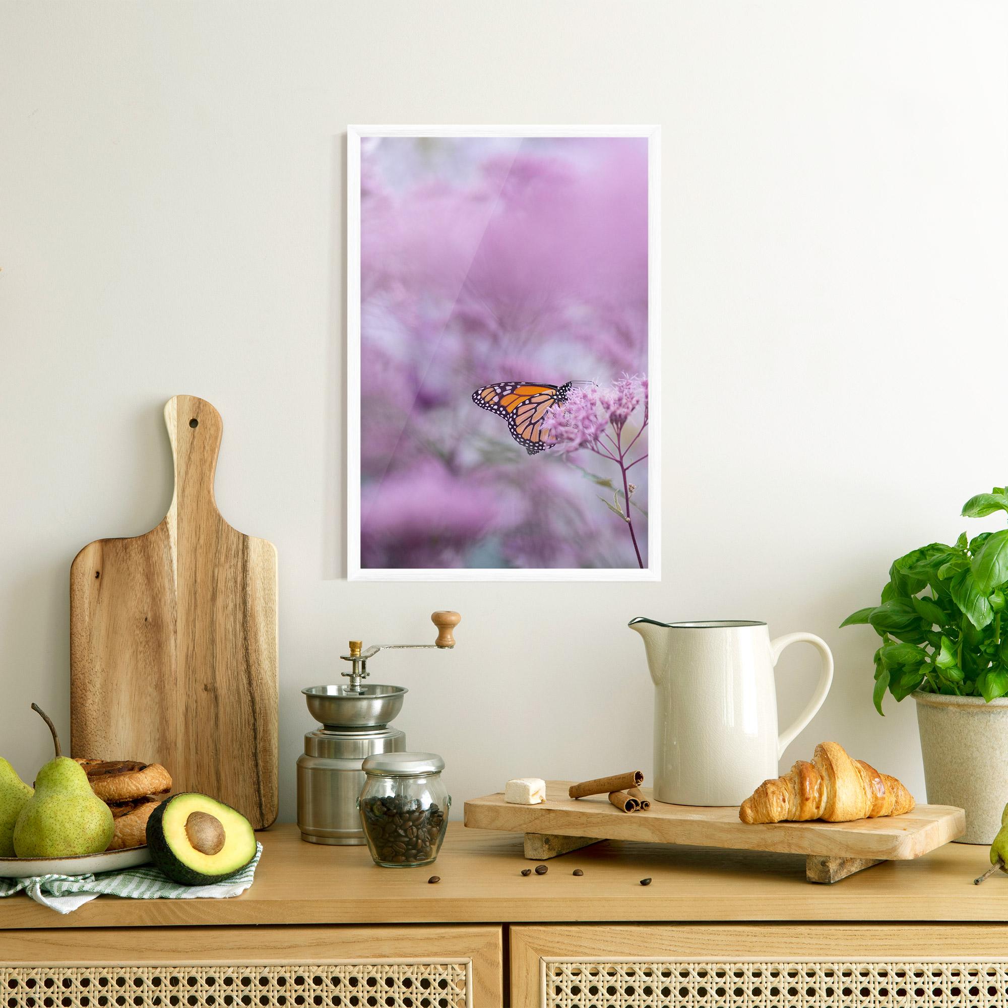 Keretezett Poszter Purple Flower Butterfly mockup 8