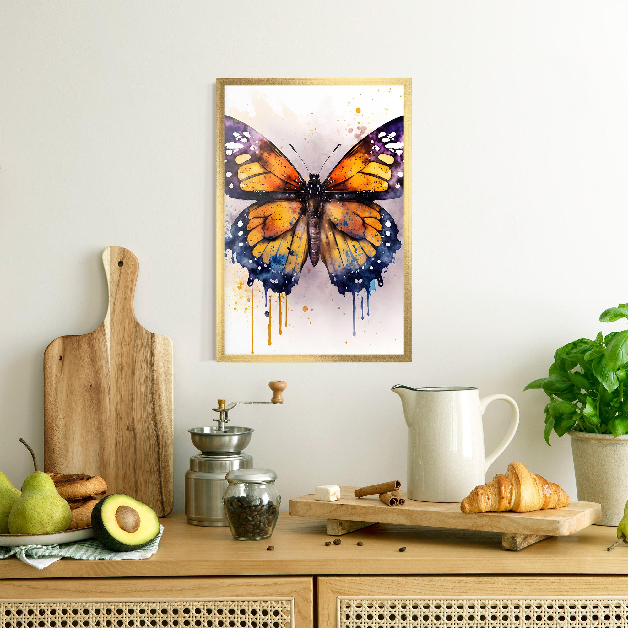 Keretezett Poszter Watercolor Butterfly mockup 8