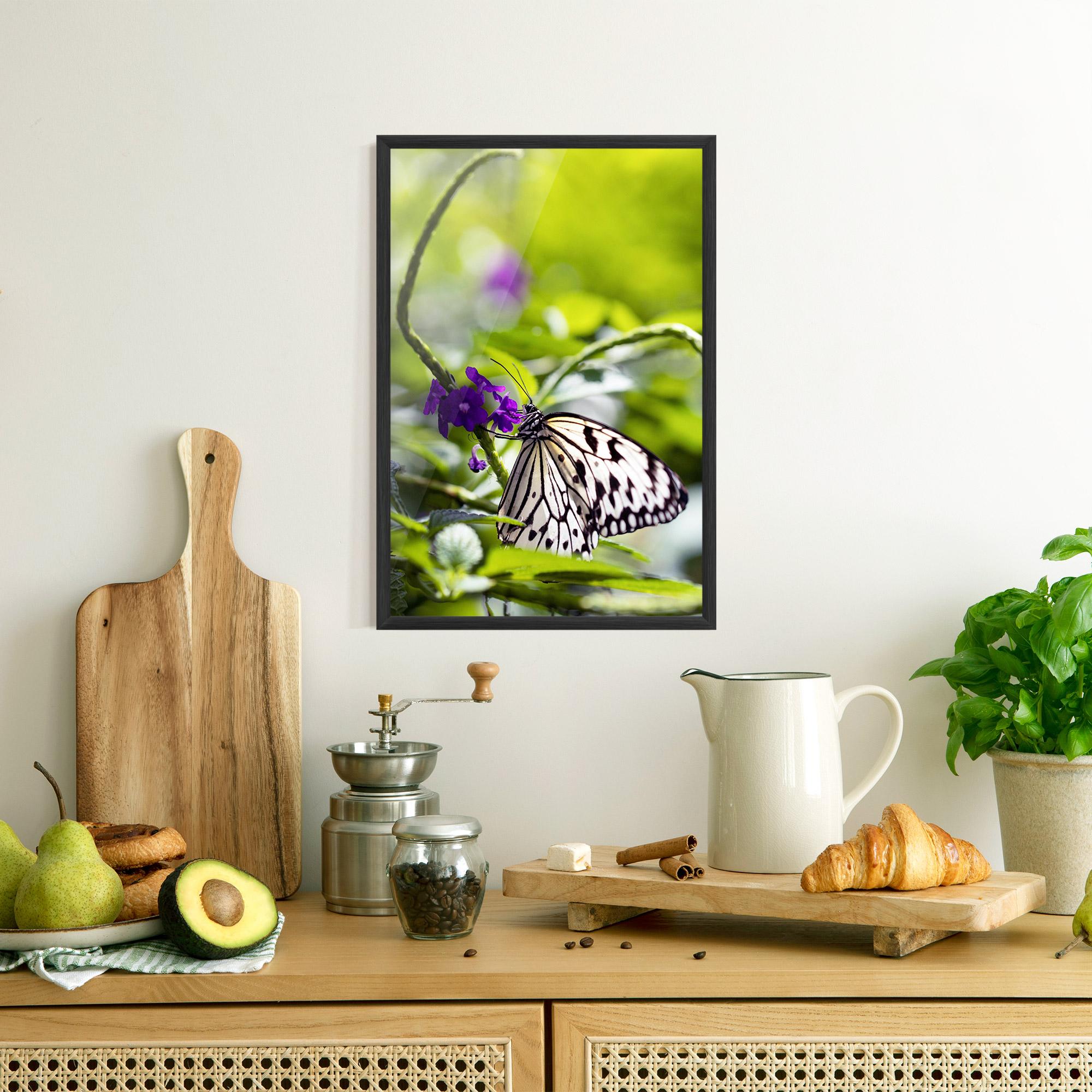 Keretezett Poszter White Black Butterfly mockup 8