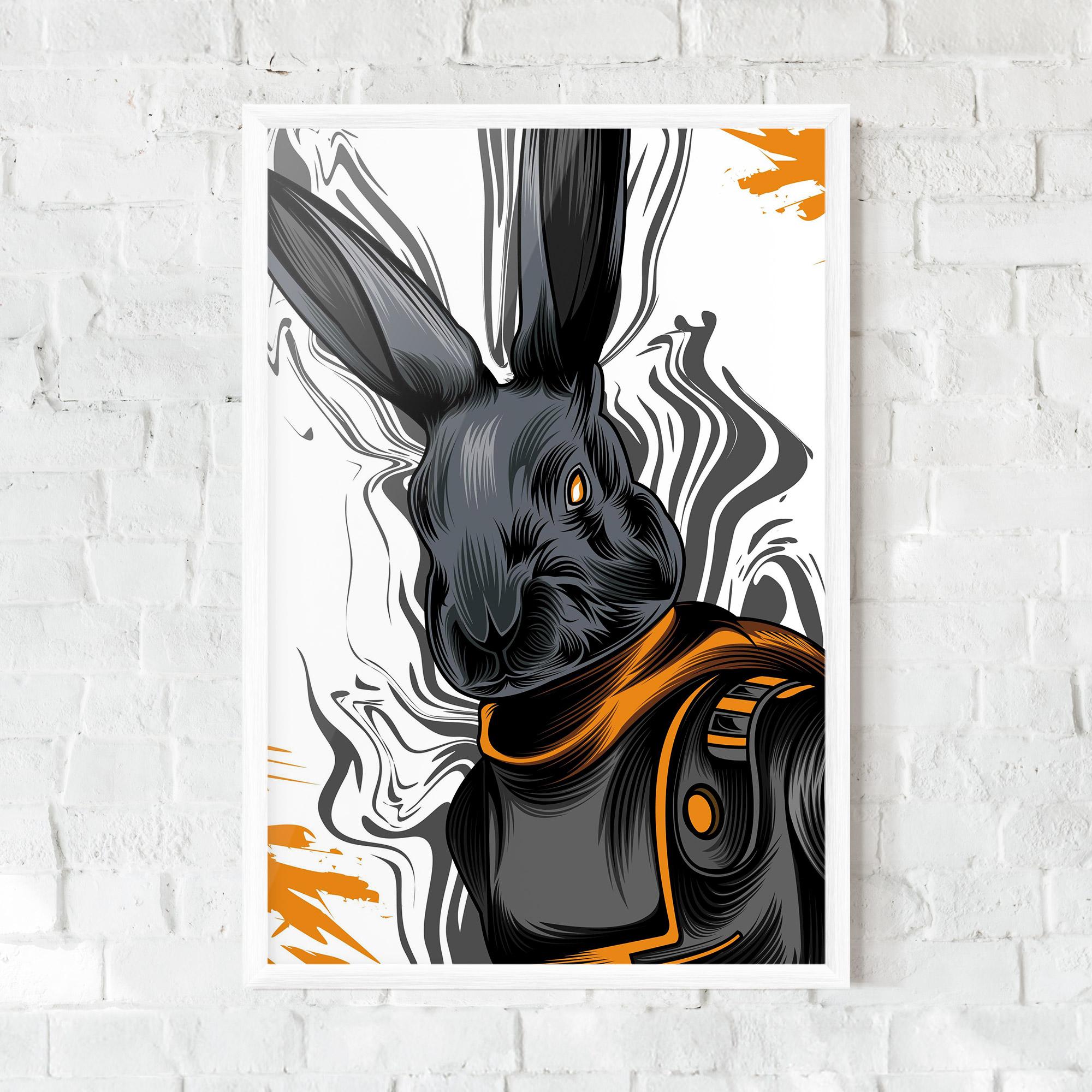 Keretezett Poszter Cyborg Yellow Bunny mockup 0