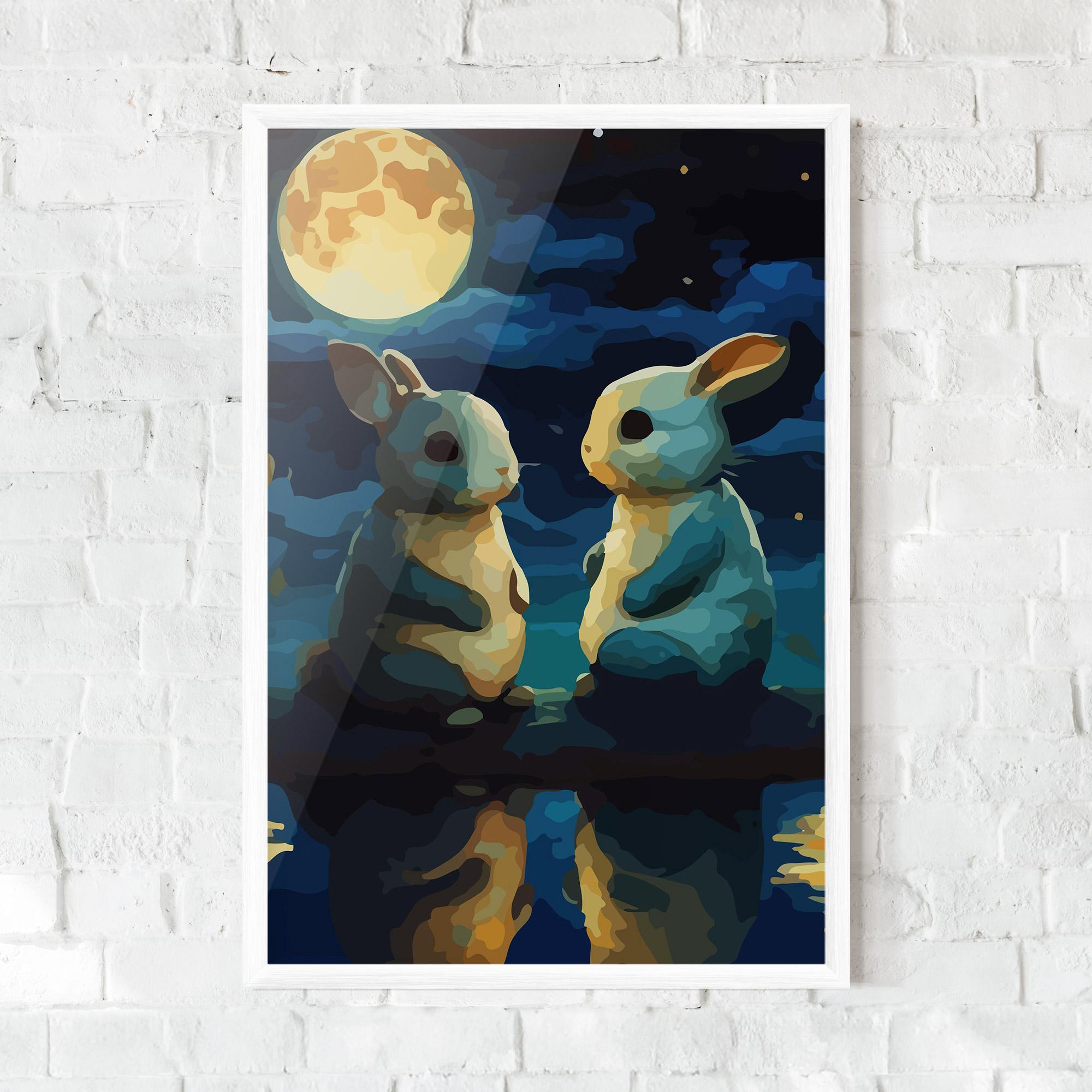 Keretezett Poszter Full Moon Bunny mockup 0