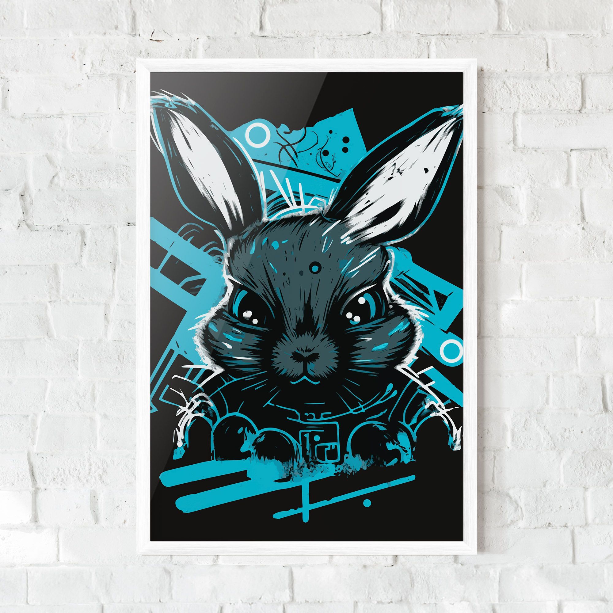 Grey Blue Bunny mockup 0