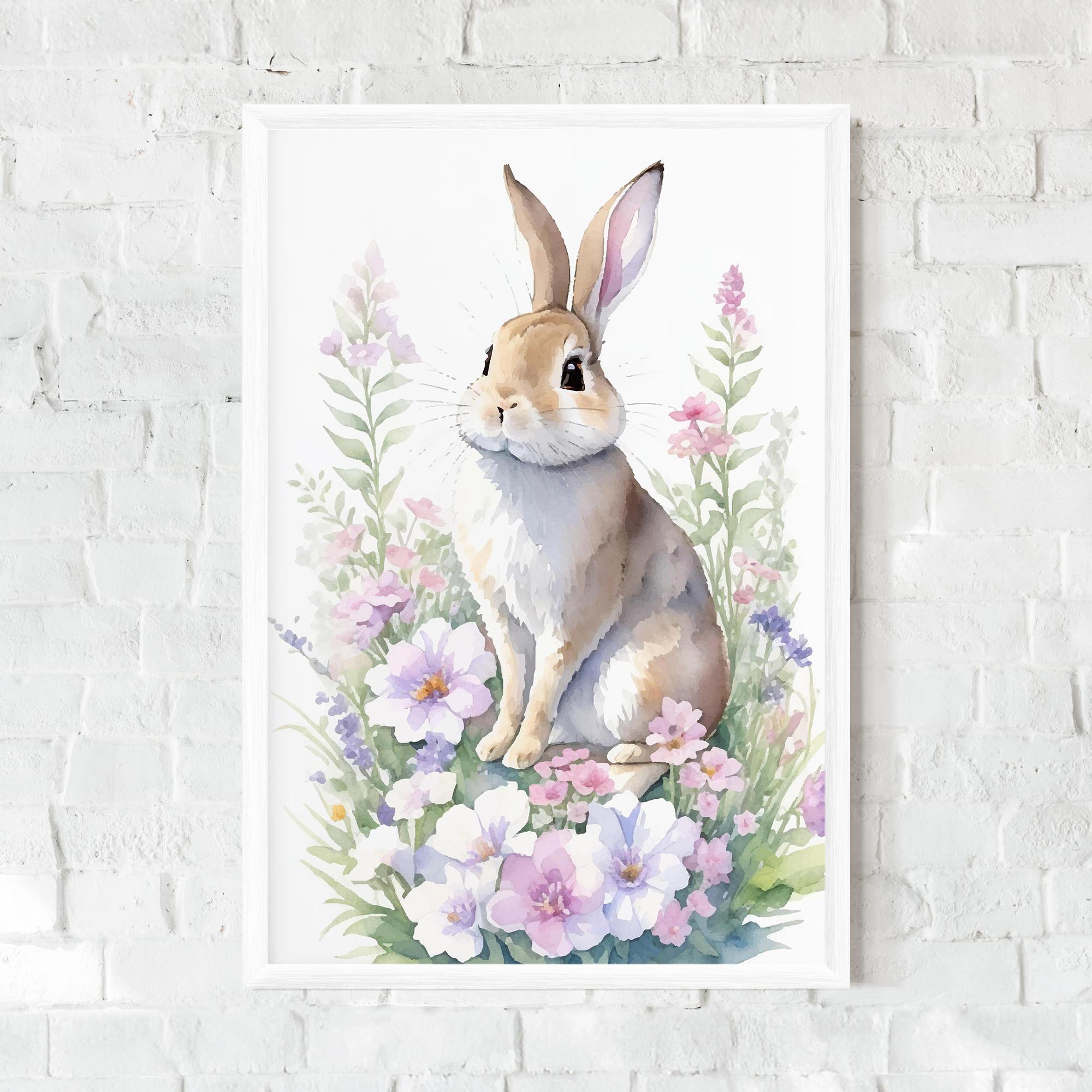 Keretezett Poszter Pretty Cute Bunny mockup 0