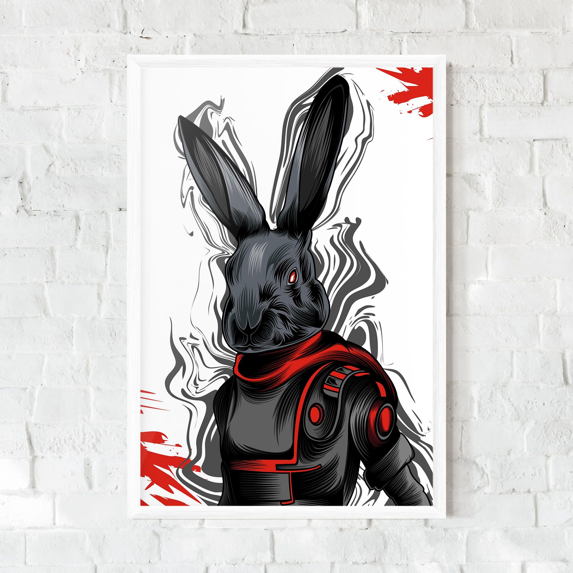 Red Robot Bunny mockup 0