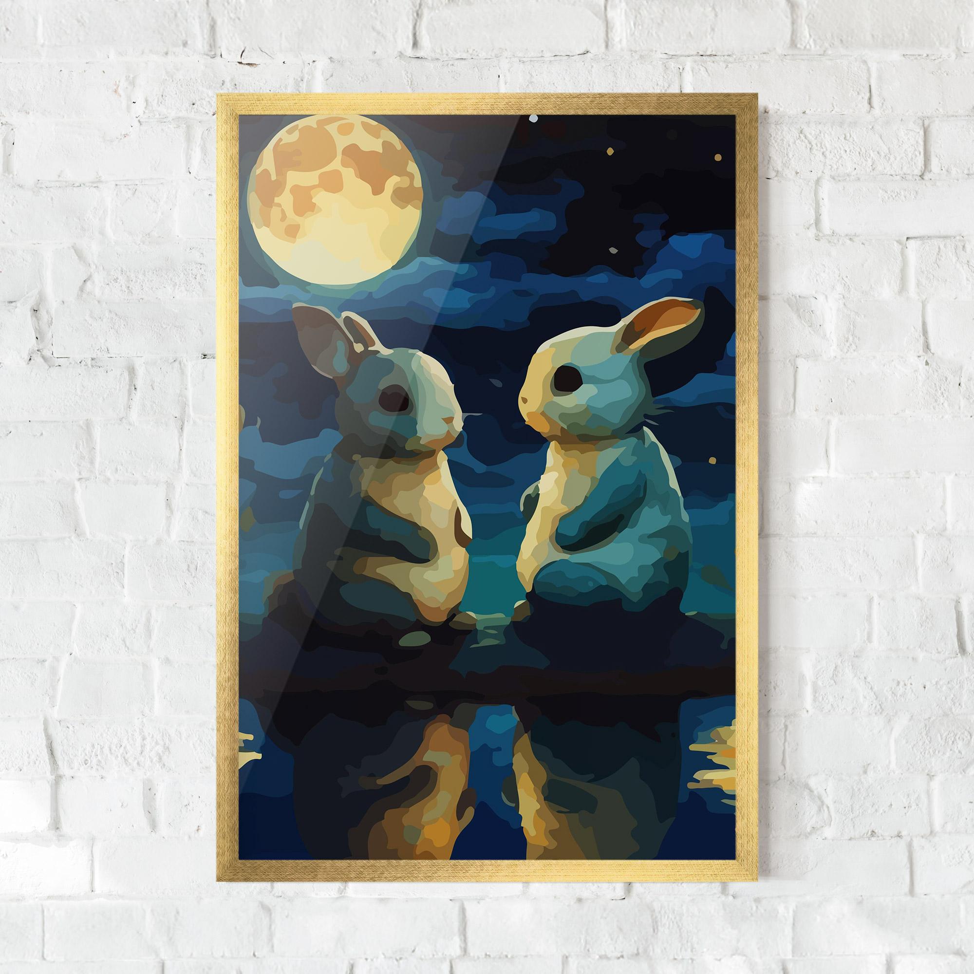 Keretezett Poszter Full Moon Bunny mockup 0