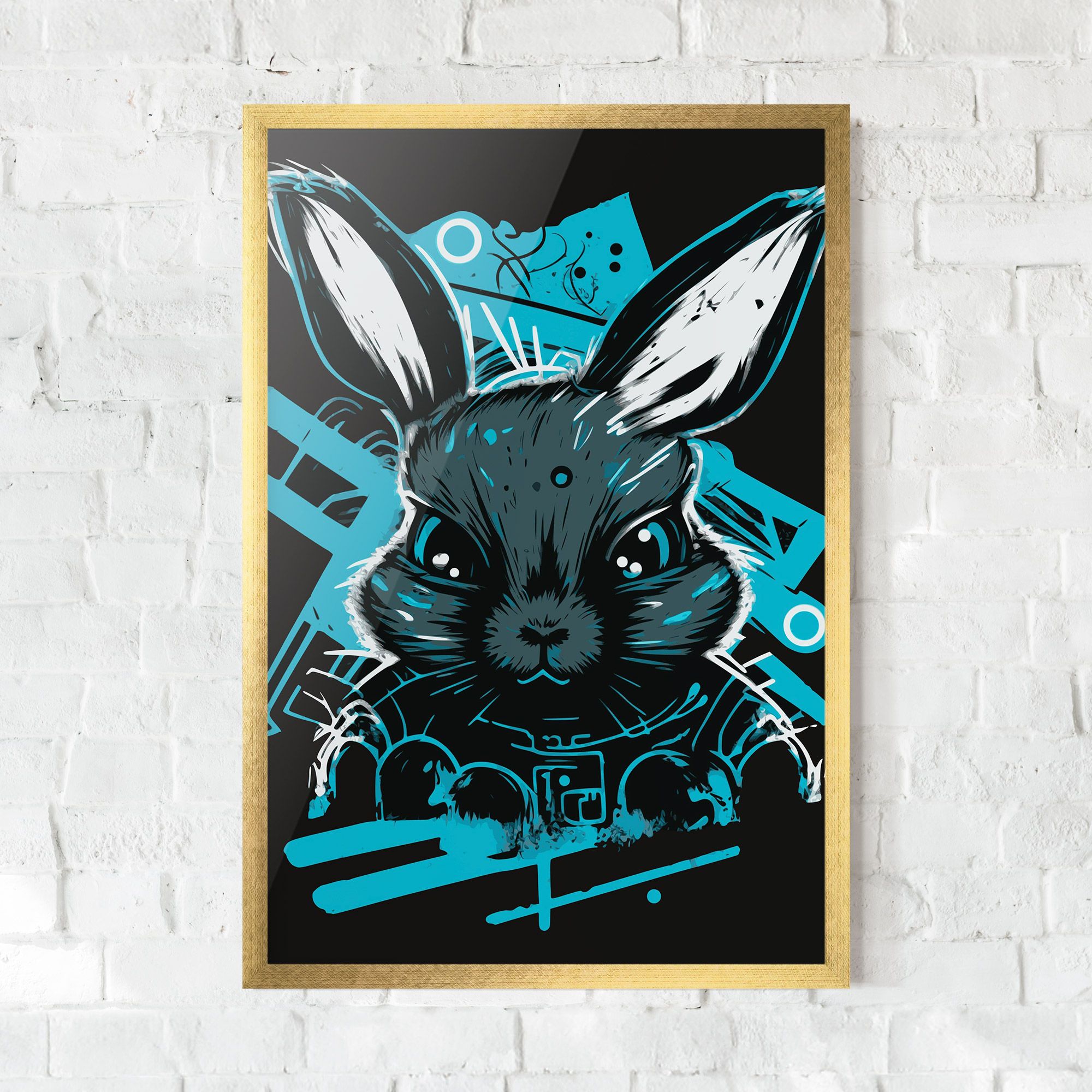 Grey Blue Bunny mockup 0