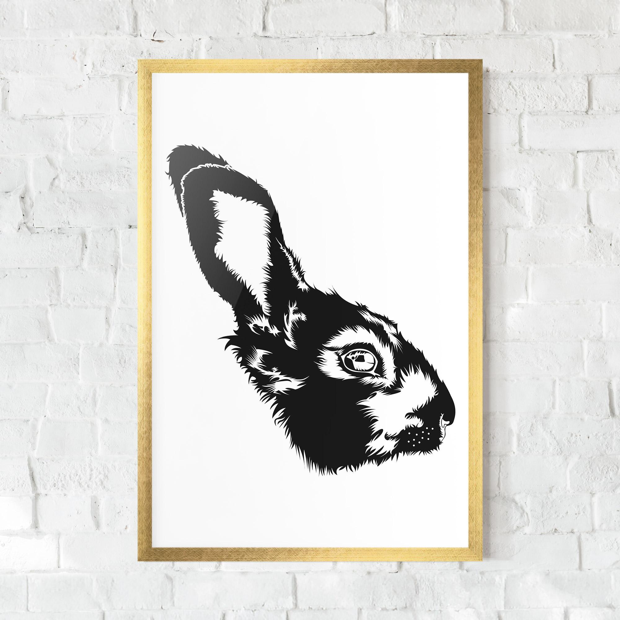 Keretezett Poszter Rabbit Head mockup 0
