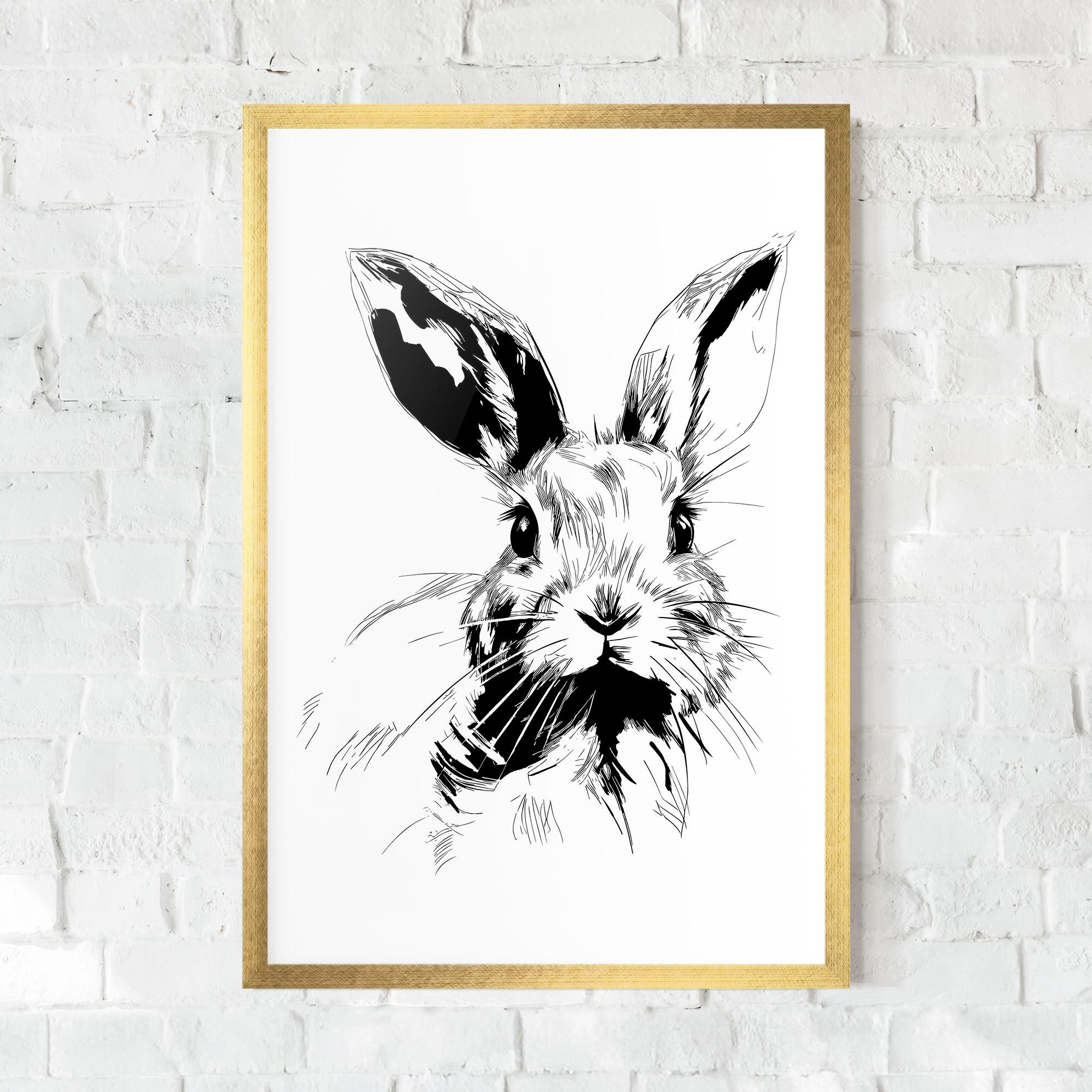 Keretezett Poszter Rabbit Looking mockup 0