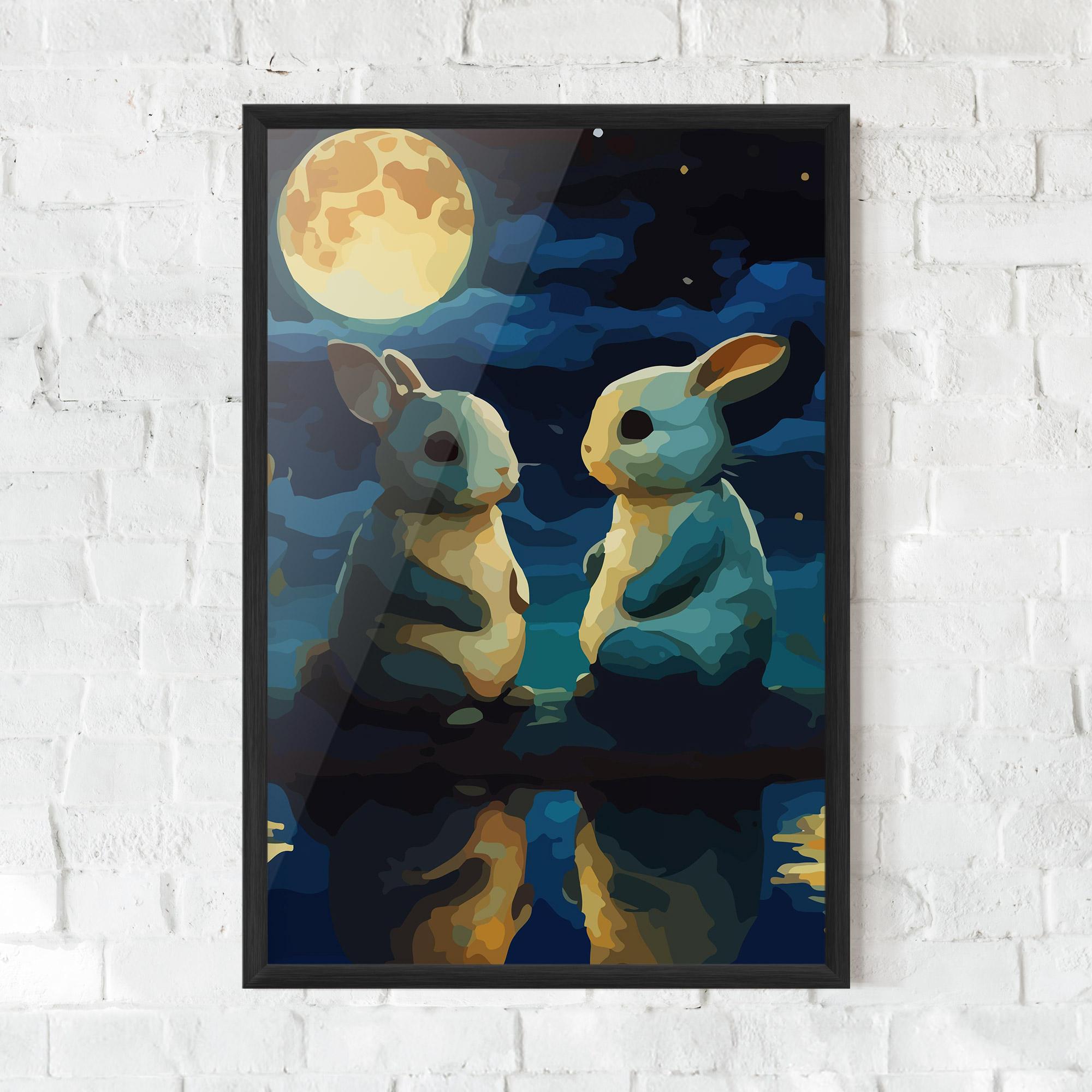 Keretezett Poszter Full Moon Bunny mockup 0