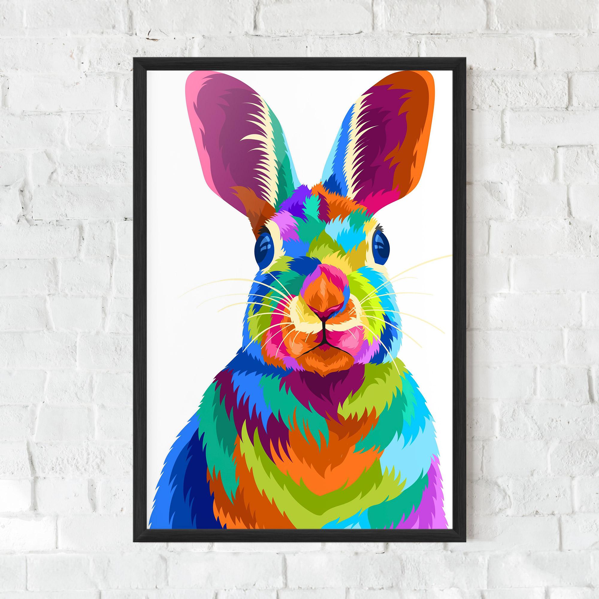 Keretezett Poszter Rabbit Art Style mockup 0