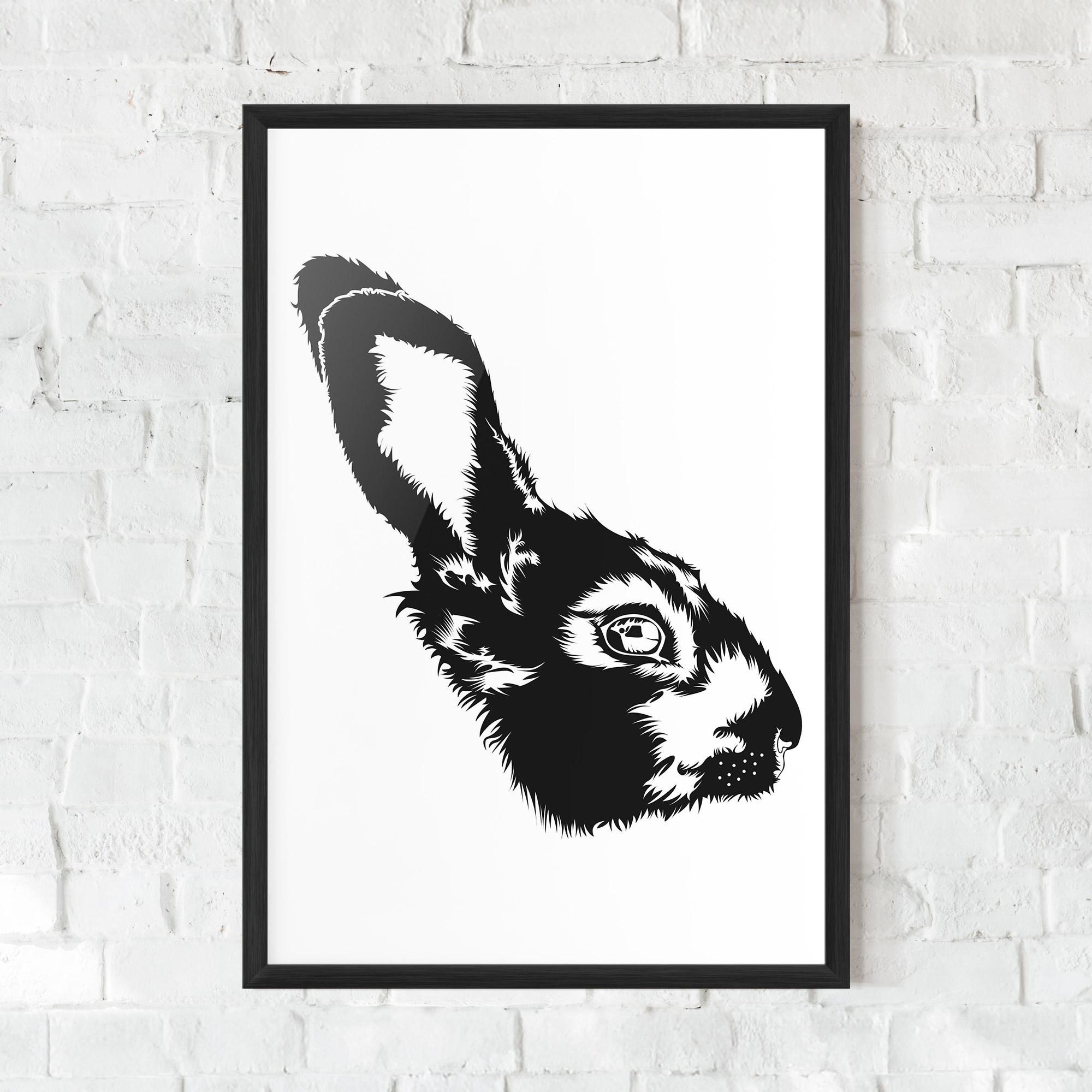 Keretezett Poszter Rabbit Head mockup 0