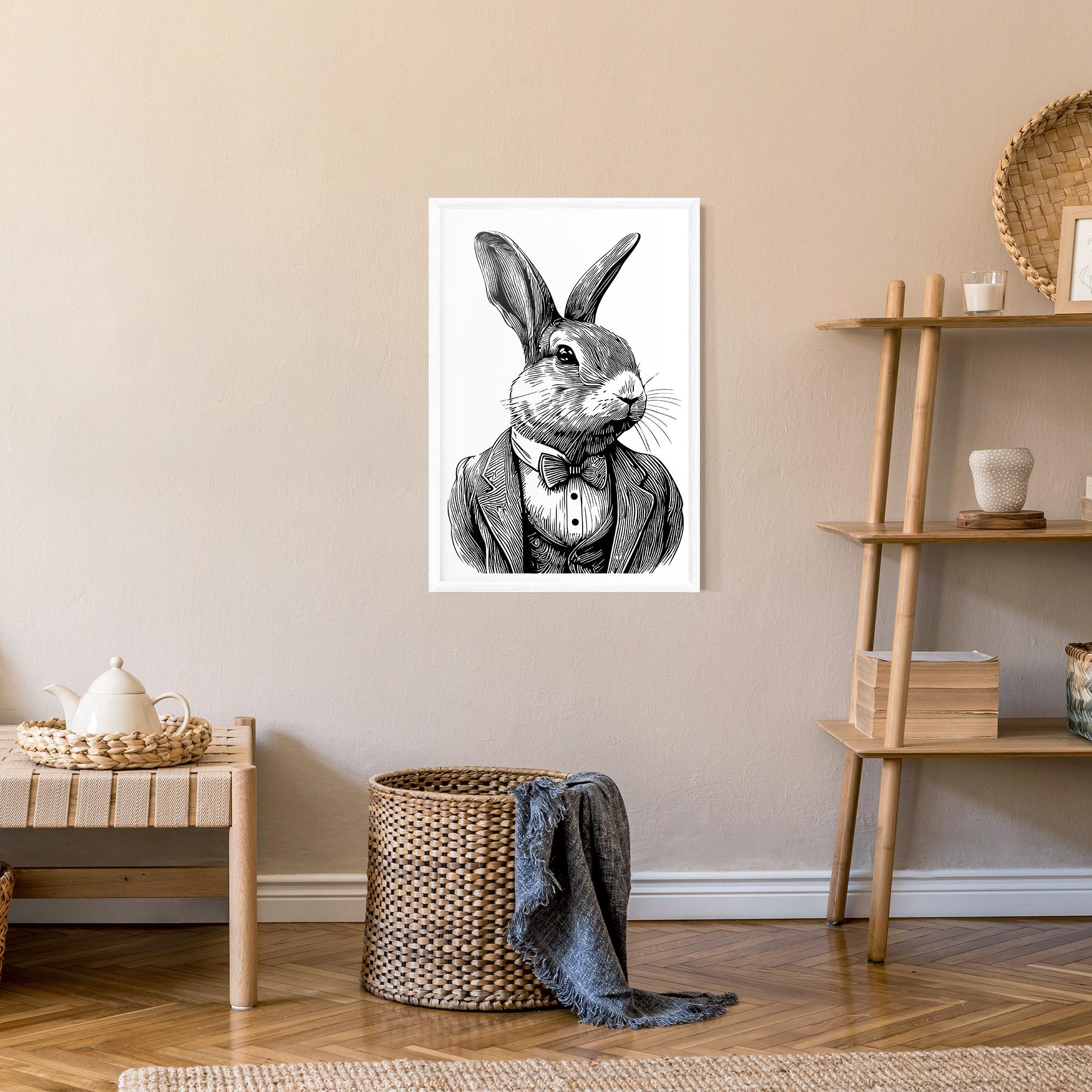 Keretezett Poszter Bunny In Suit mockup 9