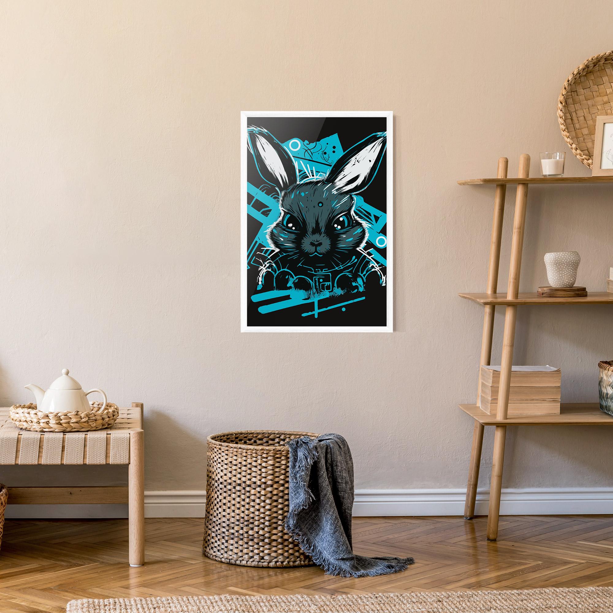 Keretezett Poszter Grey Blue Bunny mockup 9