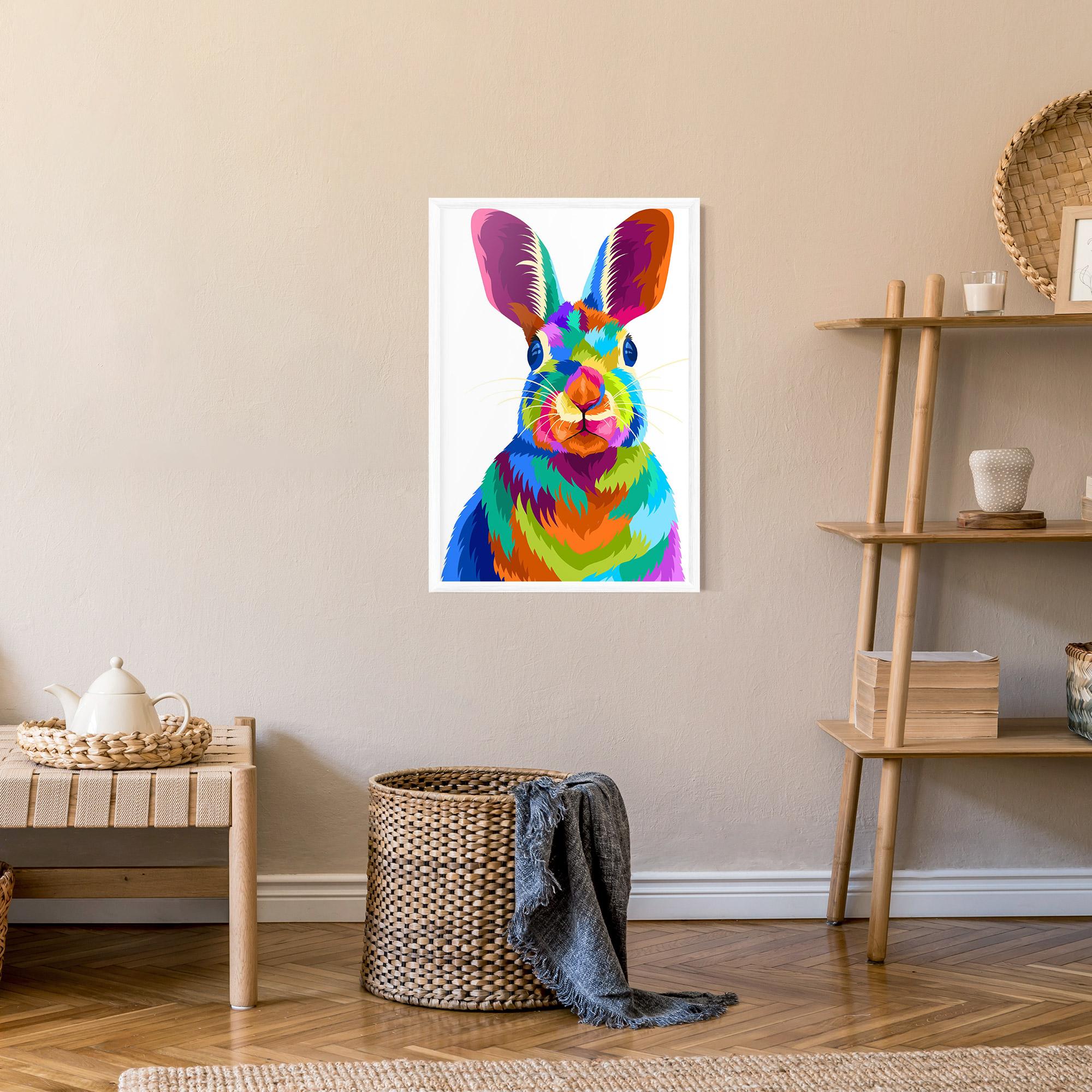 Keretezett Poszter Rabbit Art Style mockup 9
