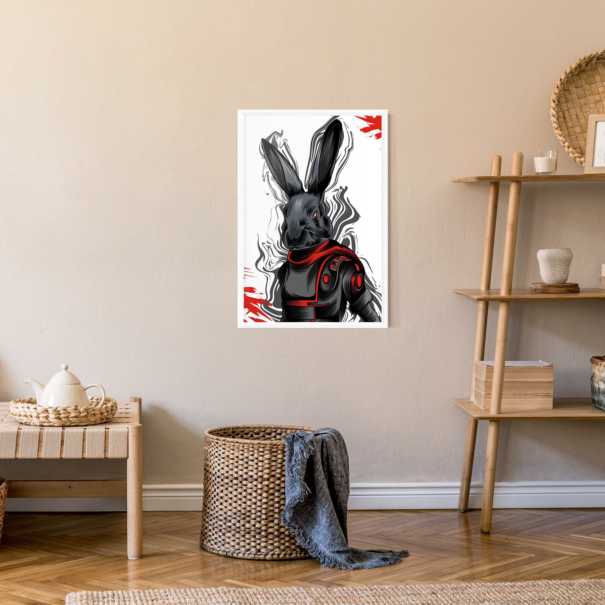 Red Robot Bunny mockup 9