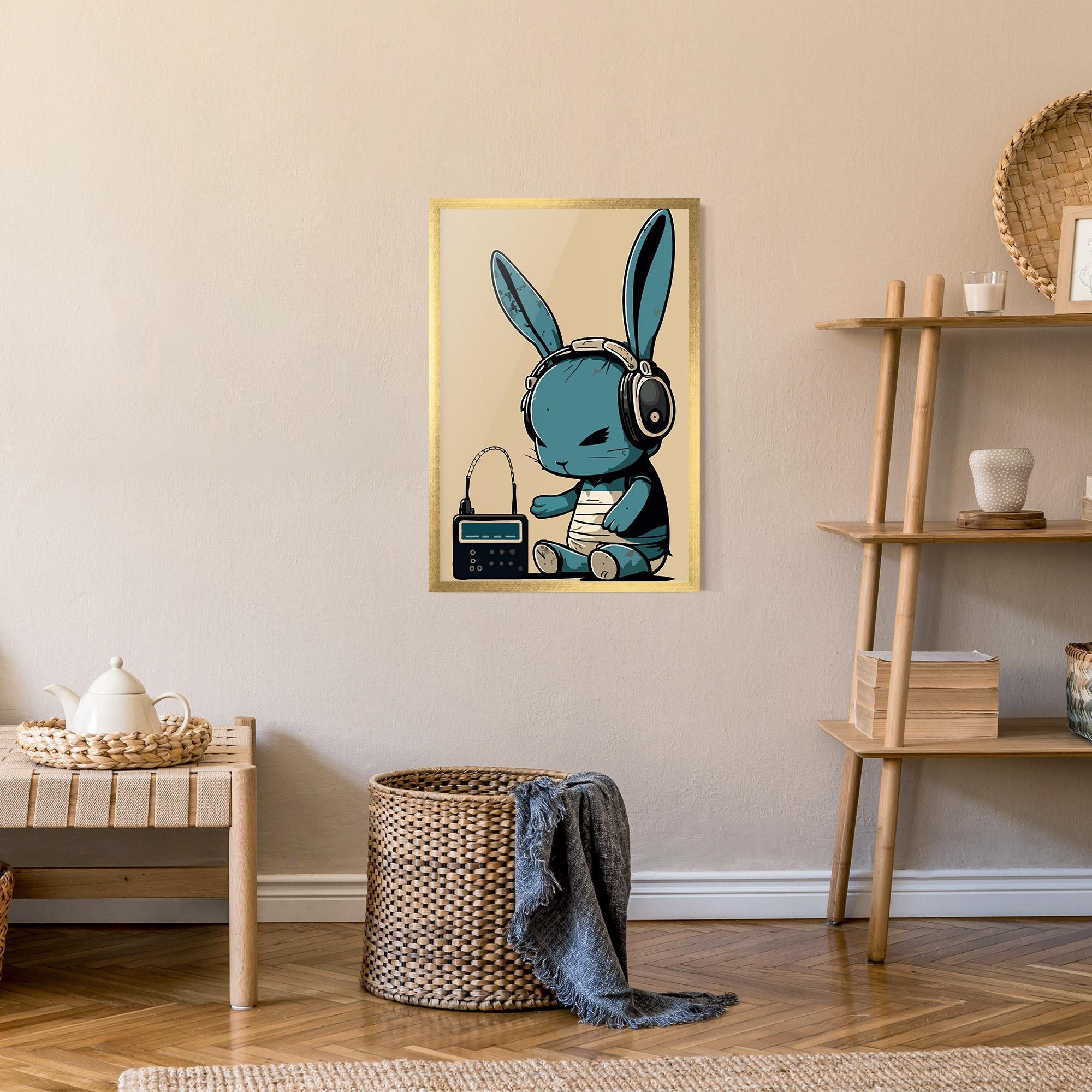Keretezett Poszter Blue Baby Bunny mockup 9