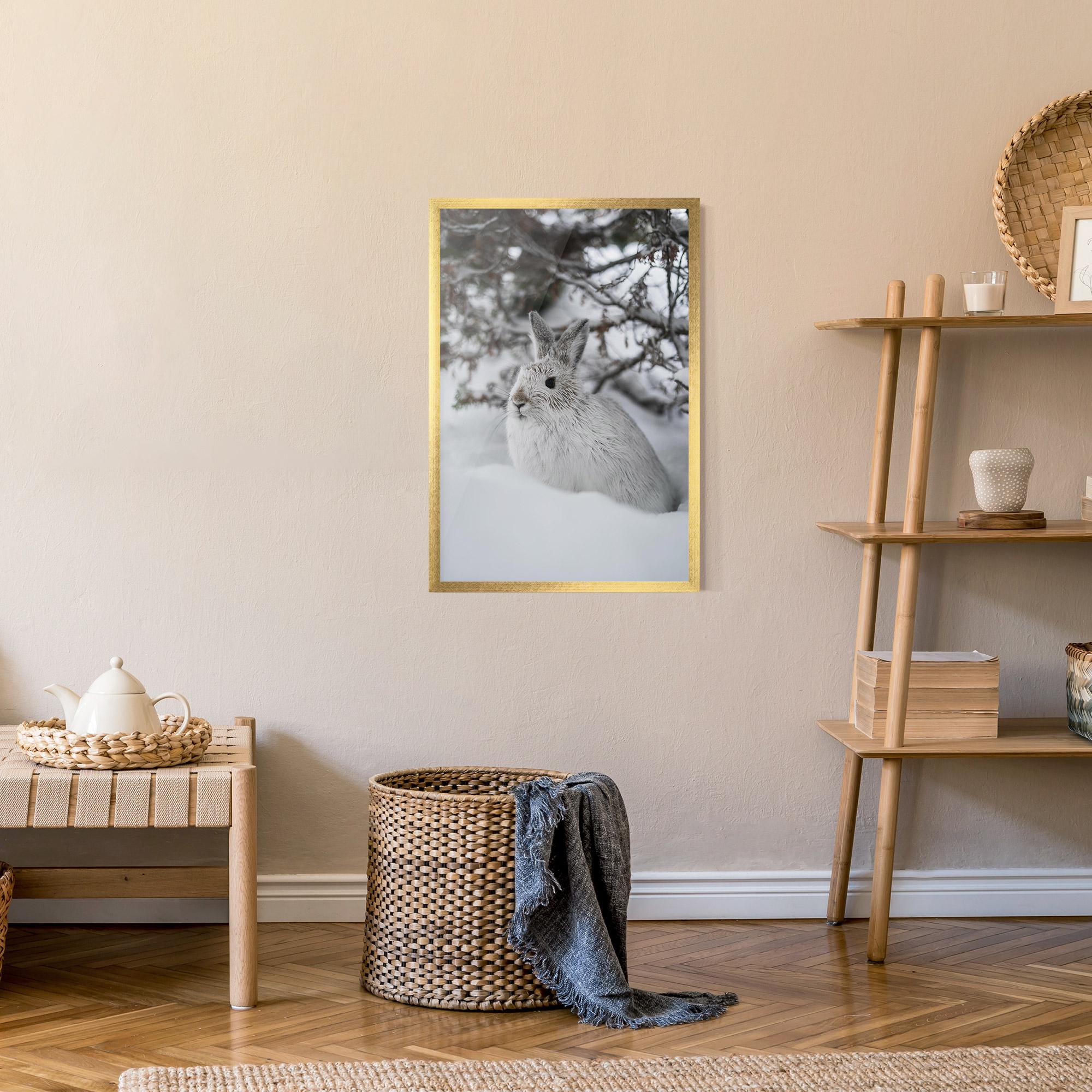 Keretezett Poszter Bunny In Snow mockup 9