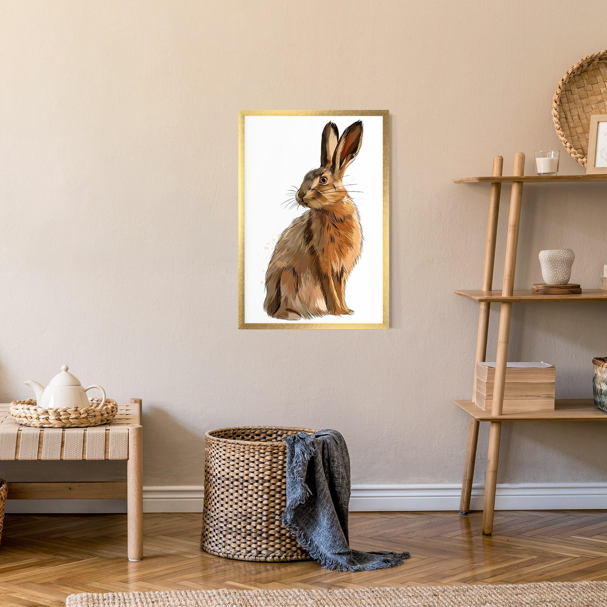 Keretezett Poszter Painted Bunny mockup 9