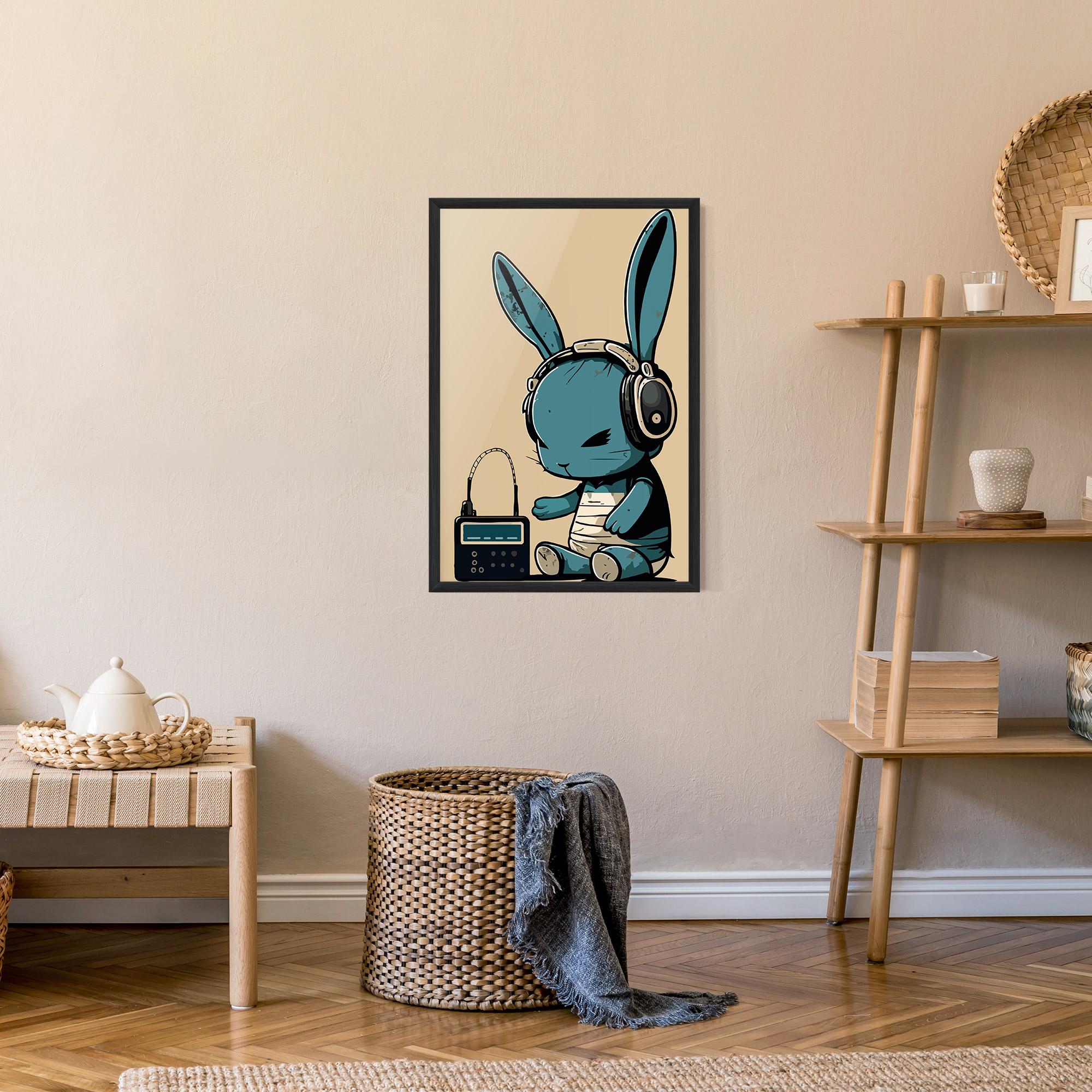 Keretezett Poszter Blue Baby Bunny mockup 9