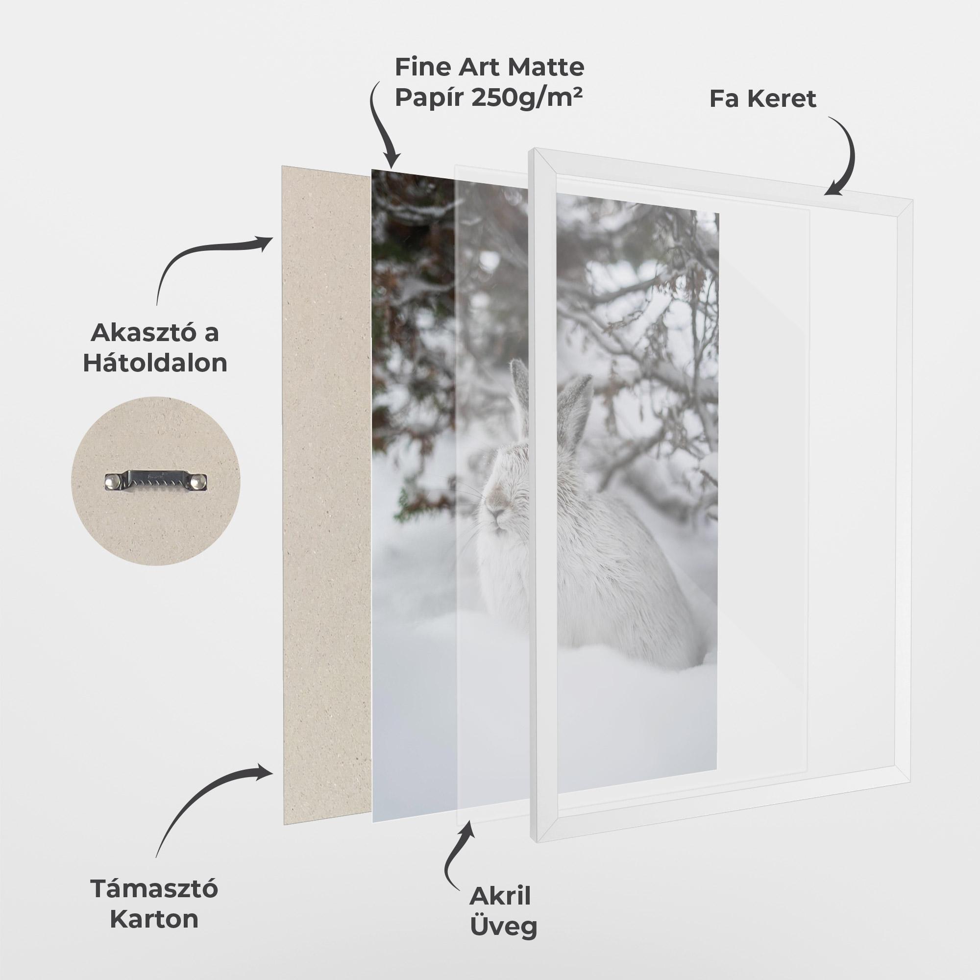 Keretezett Poszter Bunny In Snow mockup 1