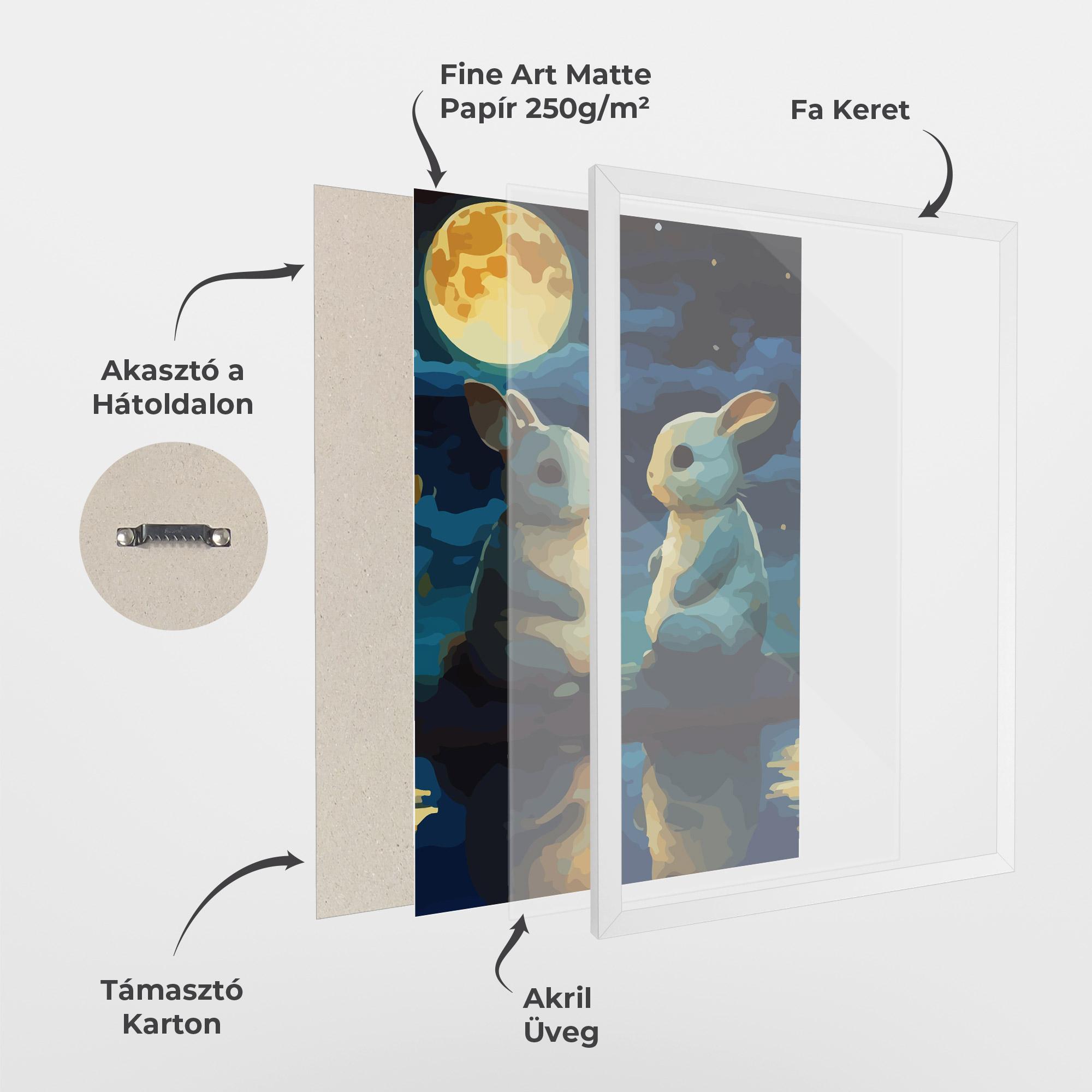 Keretezett Poszter Full Moon Bunny mockup 1
