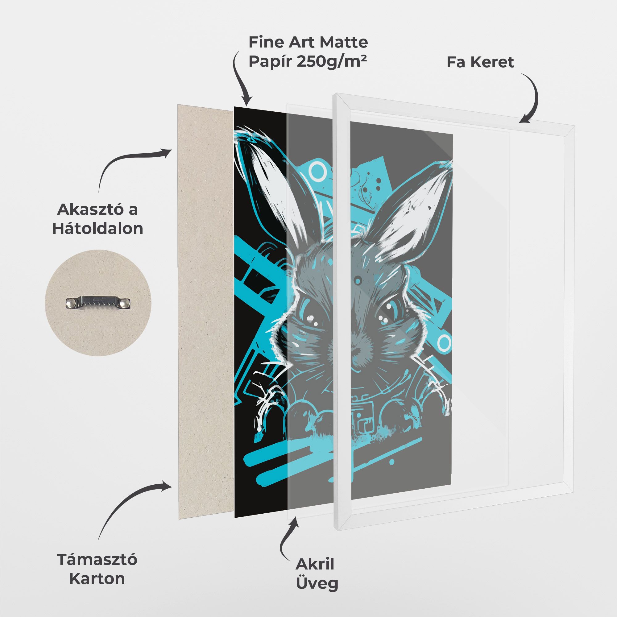 Grey Blue Bunny mockup 1