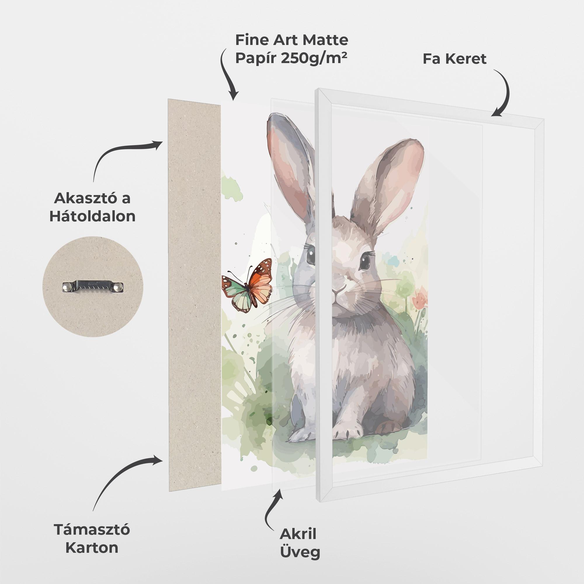 Keretezett Poszter Pretty Bunny Art mockup 1
