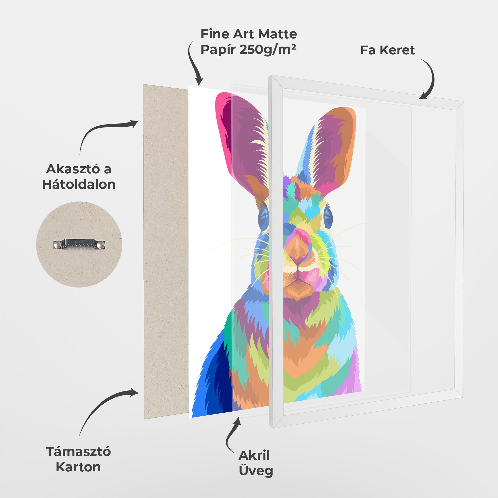 Keretezett Poszter Rabbit Art Style mockup 1