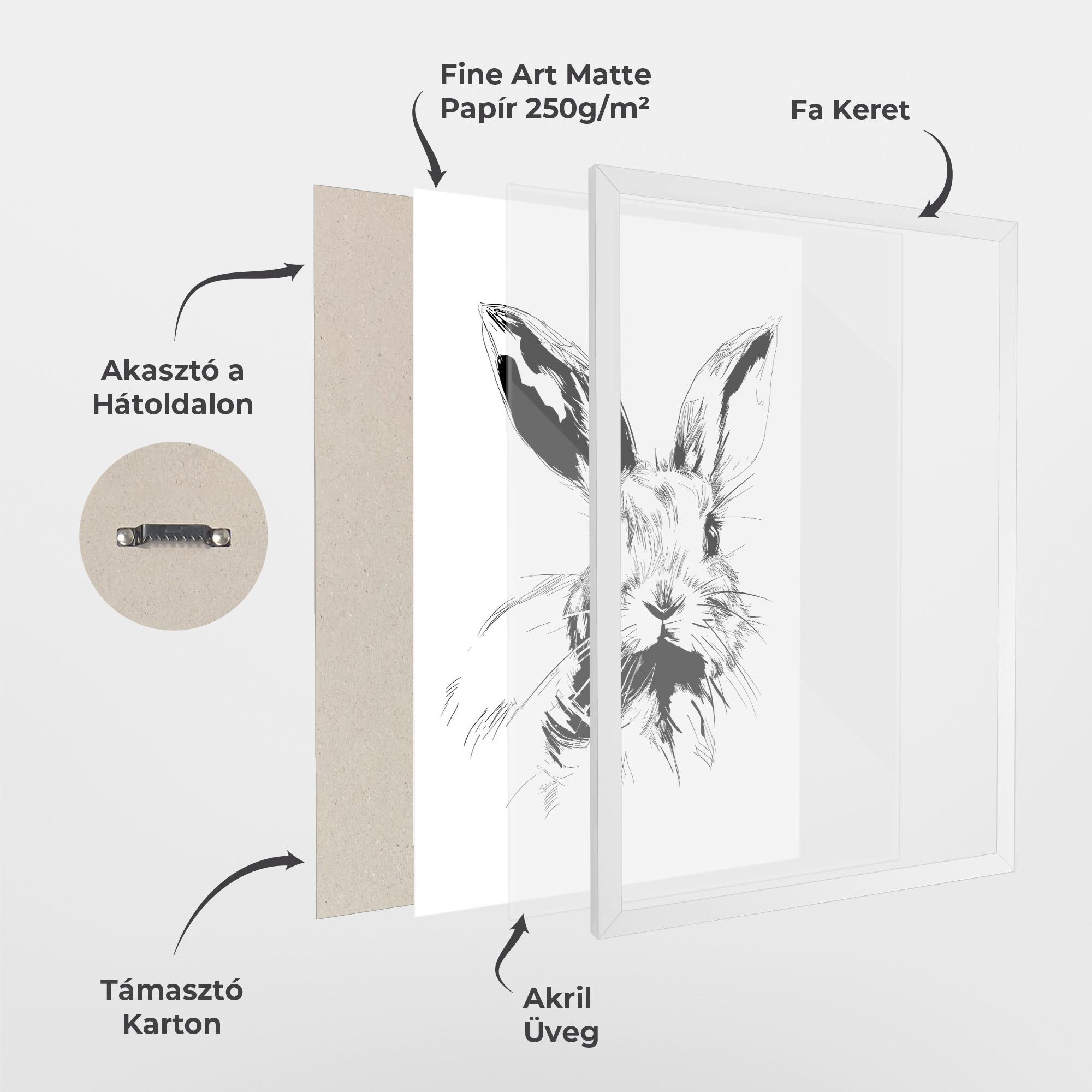 Keretezett Poszter Rabbit Looking mockup 1