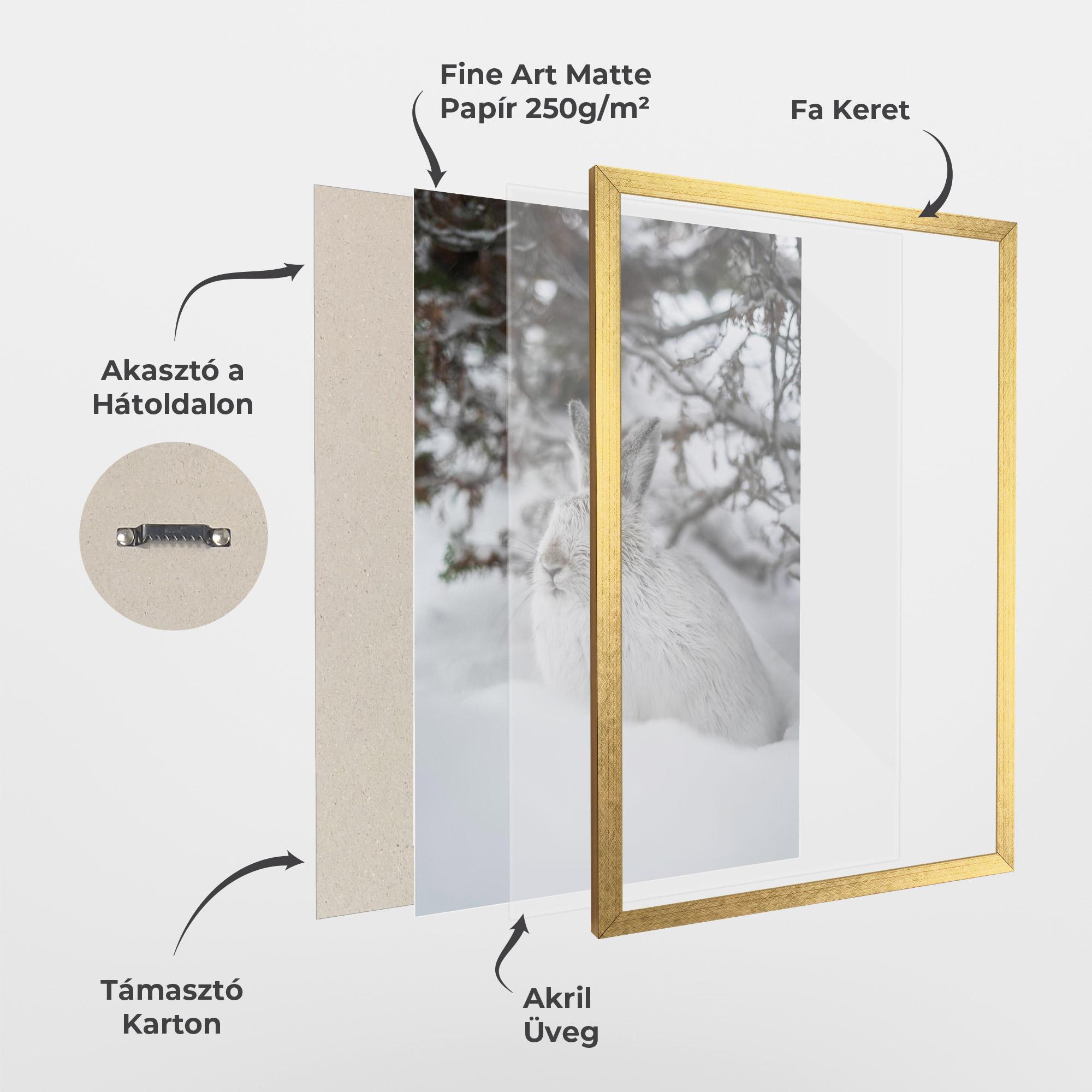 Keretezett Poszter Bunny In Snow mockup 1