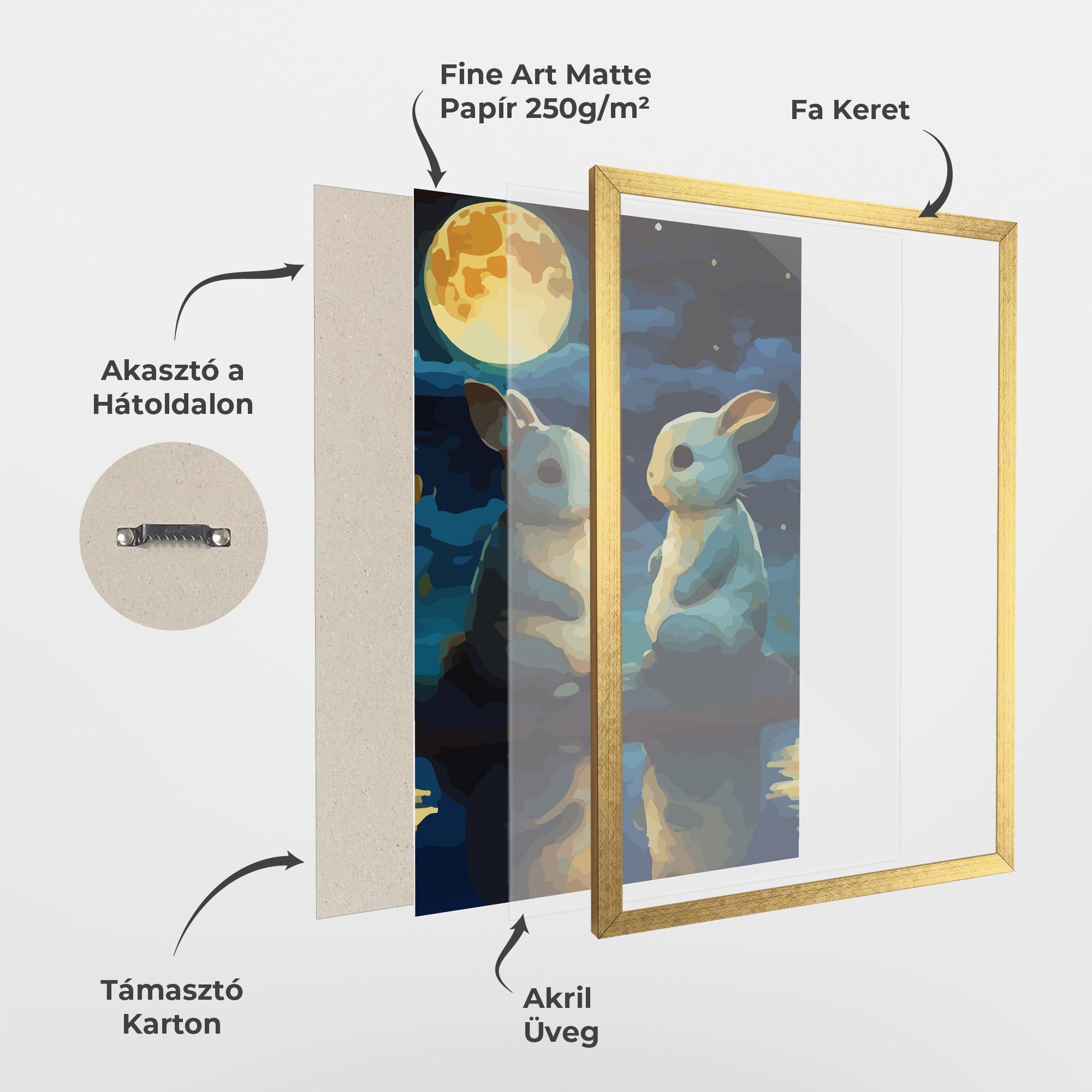 Keretezett Poszter Full Moon Bunny mockup 1