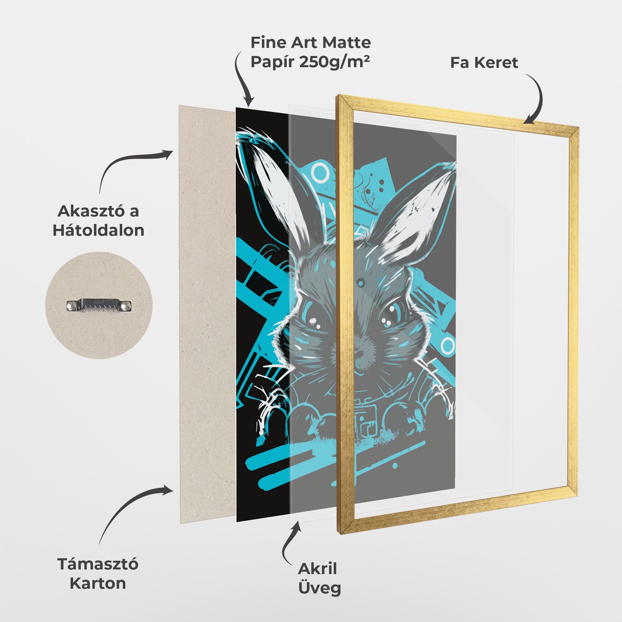 Grey Blue Bunny mockup 1