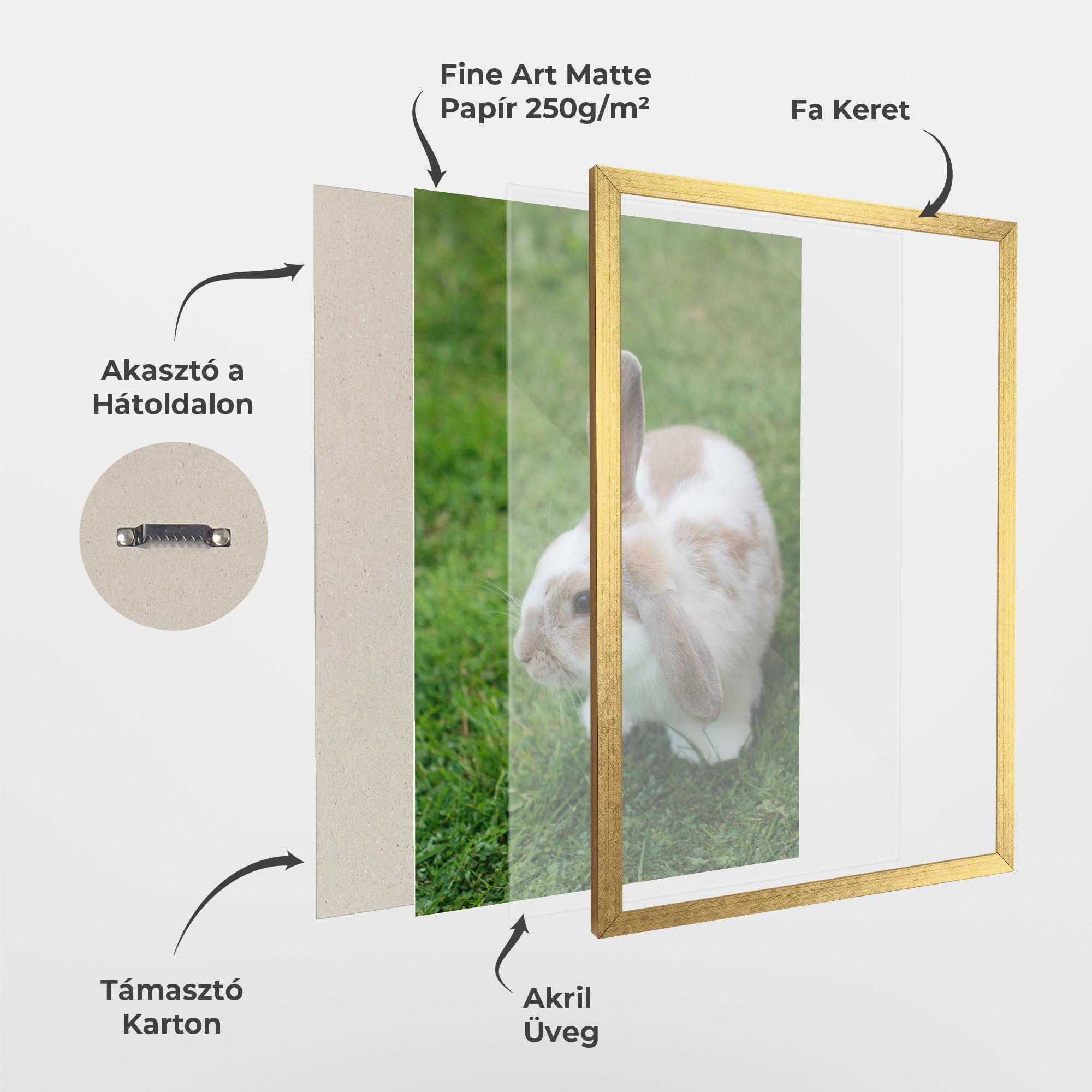 Keretezett Poszter Light Orange Bunny mockup 1